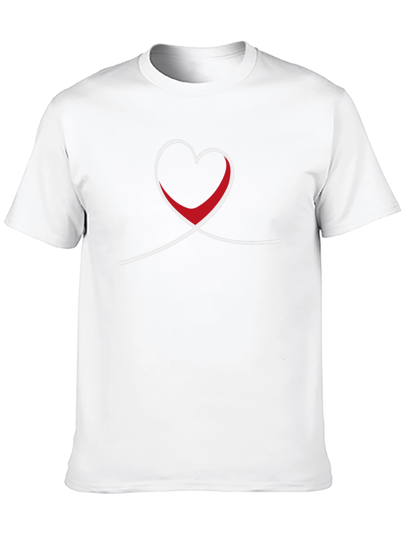 Heart Line Art Black T-Shirt