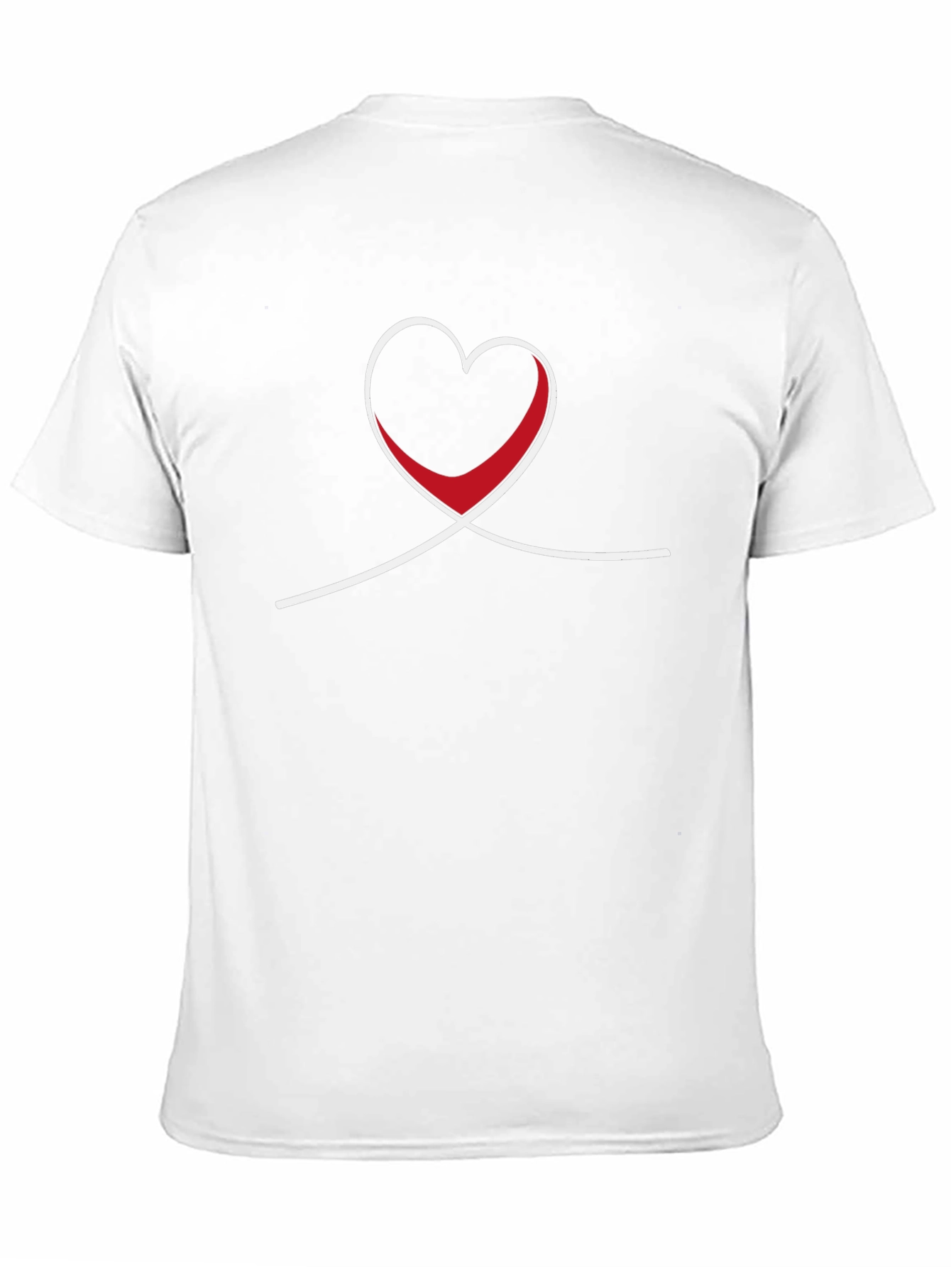 Heart Line Art Black T-Shirt