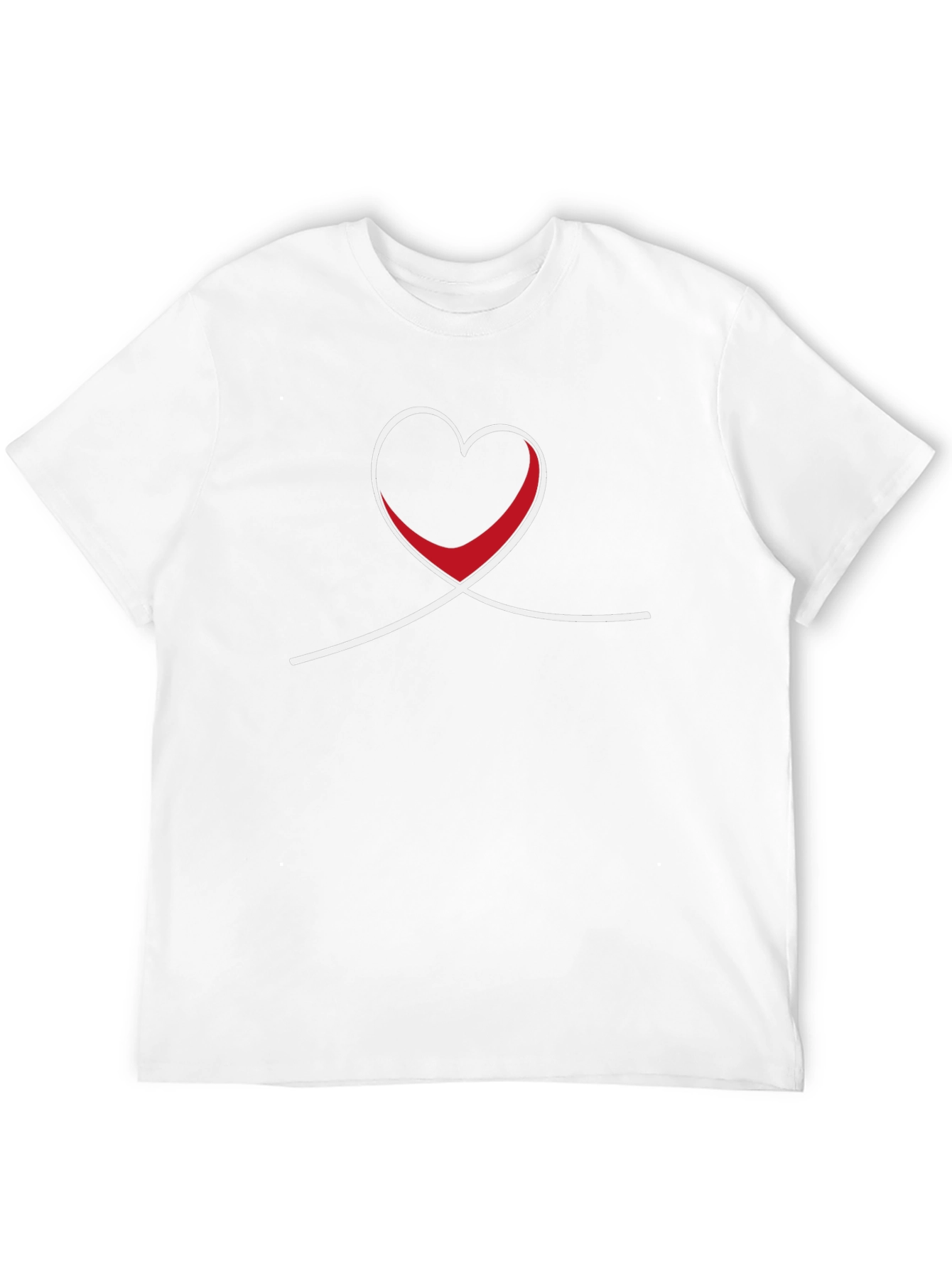 Heart Line Art Black T-Shirt
