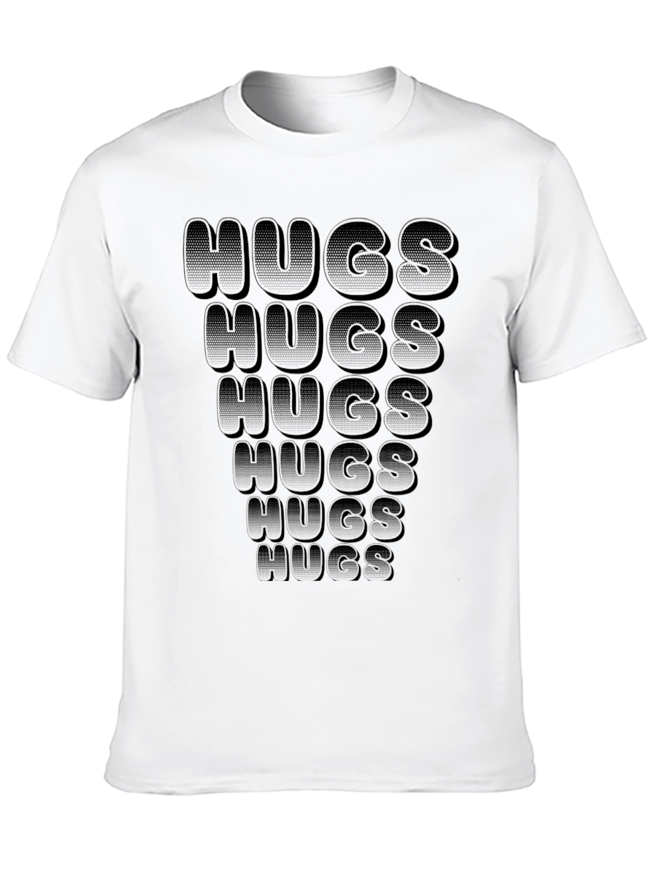 Hugs Graphic Print Black T-Shirt