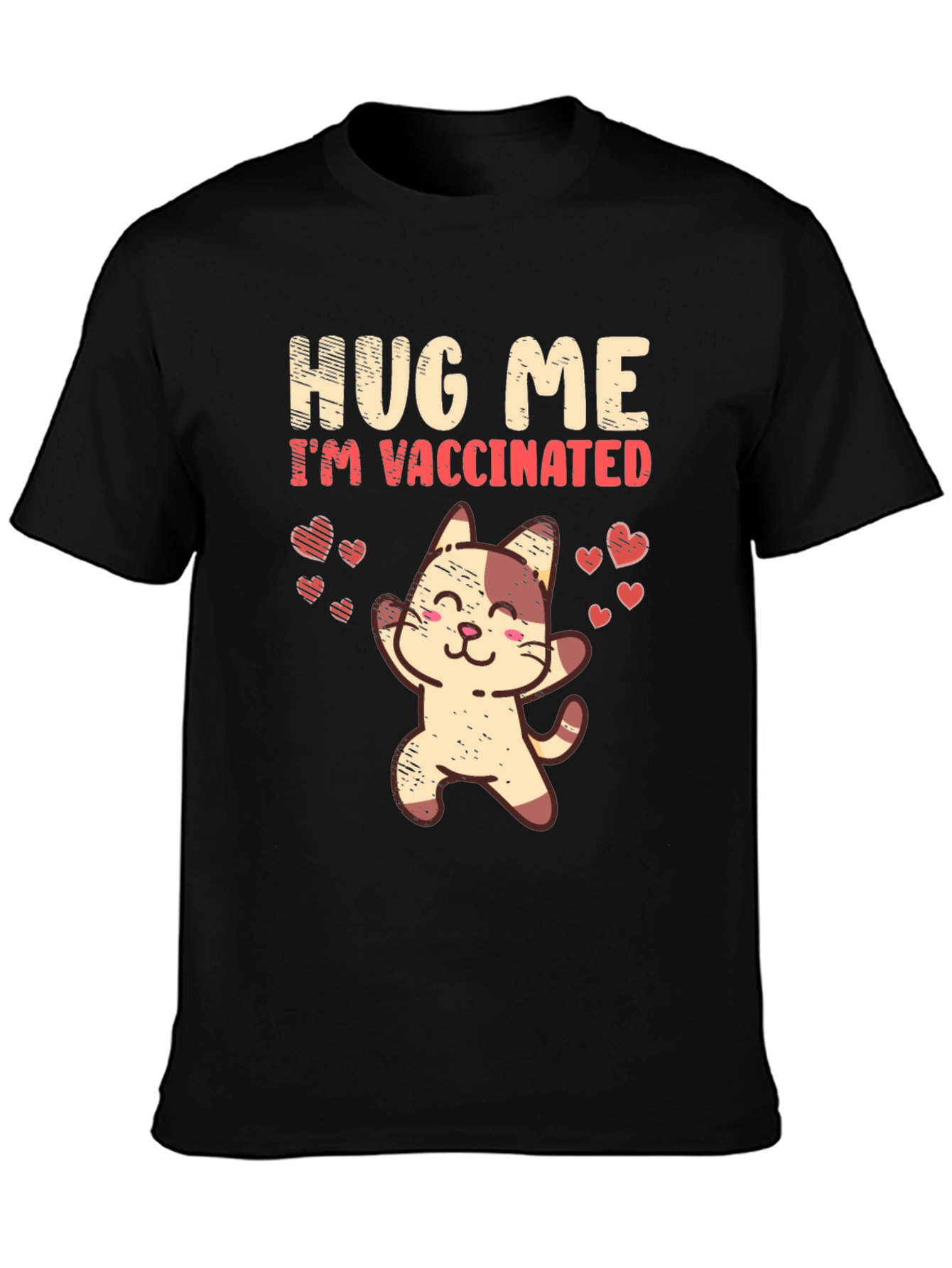 Hug Me Im Vaccinated Cat T-Shirt