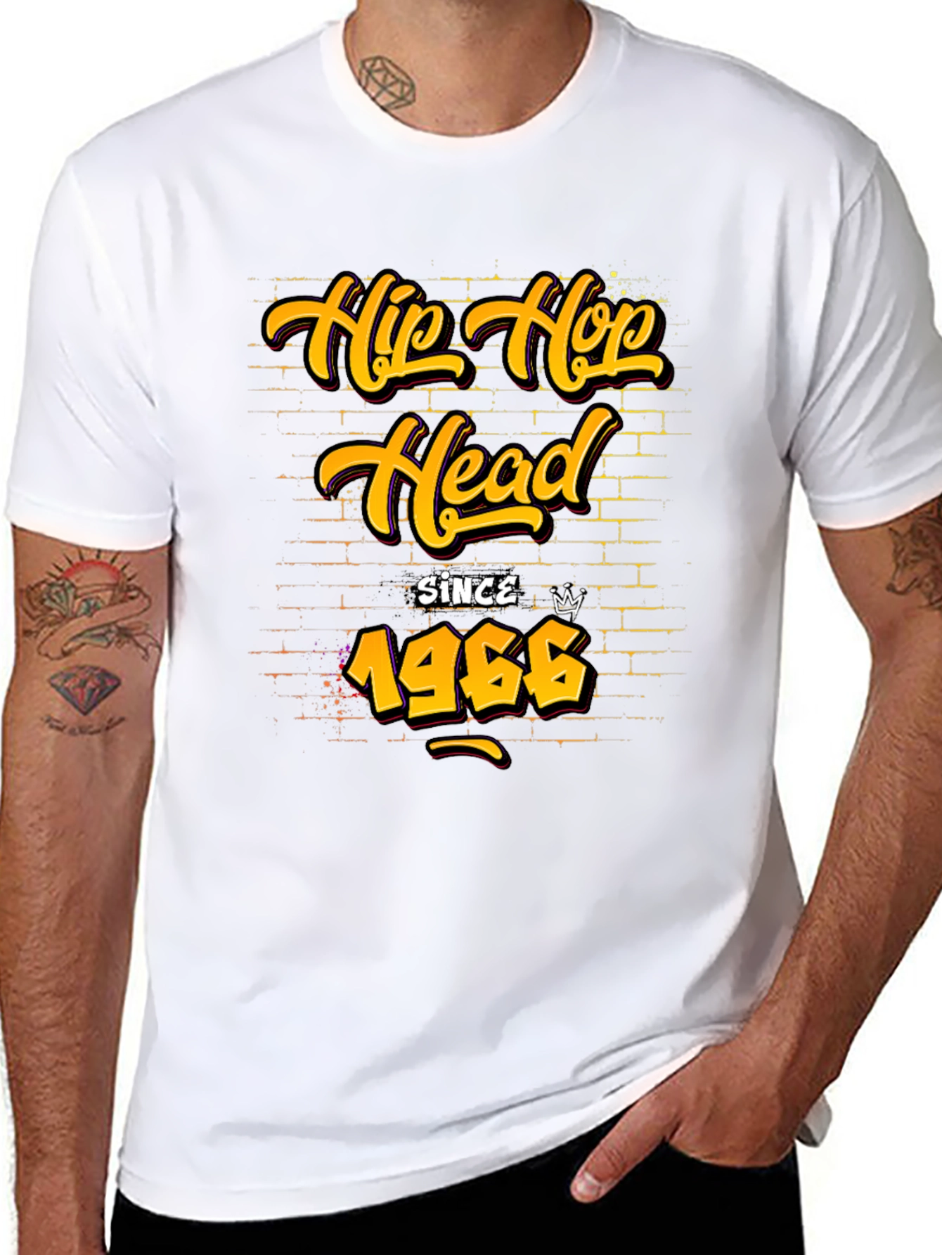 Hip Hop Head Since 1966 Black T-Shirt