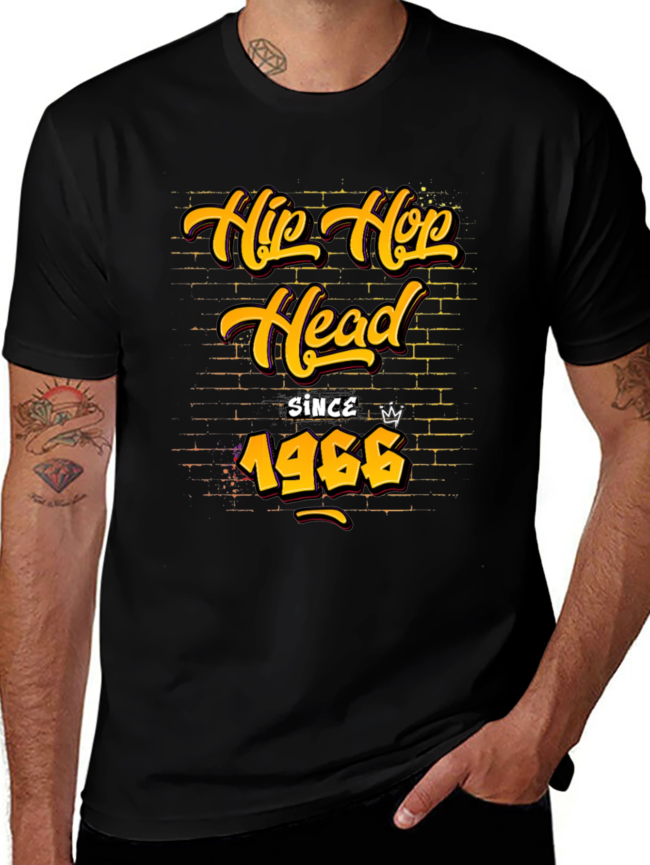 Hip Hop Head Since 1966 Black T-Shirt