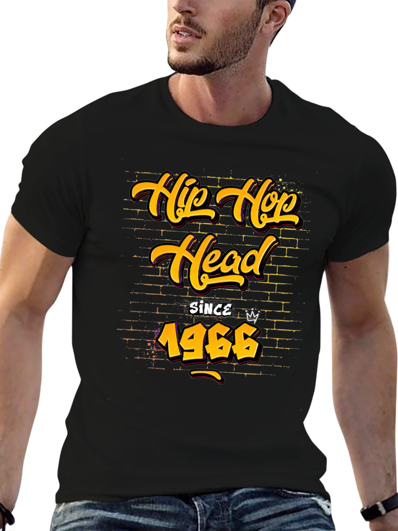 Hip Hop Head Since 1966 Black T-Shirt
