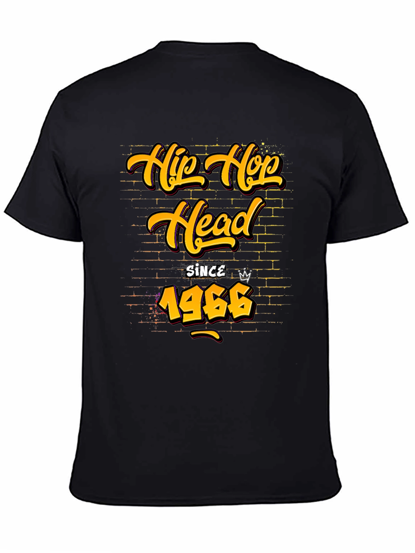 Hip Hop Head Since 1966 Black T-Shirt