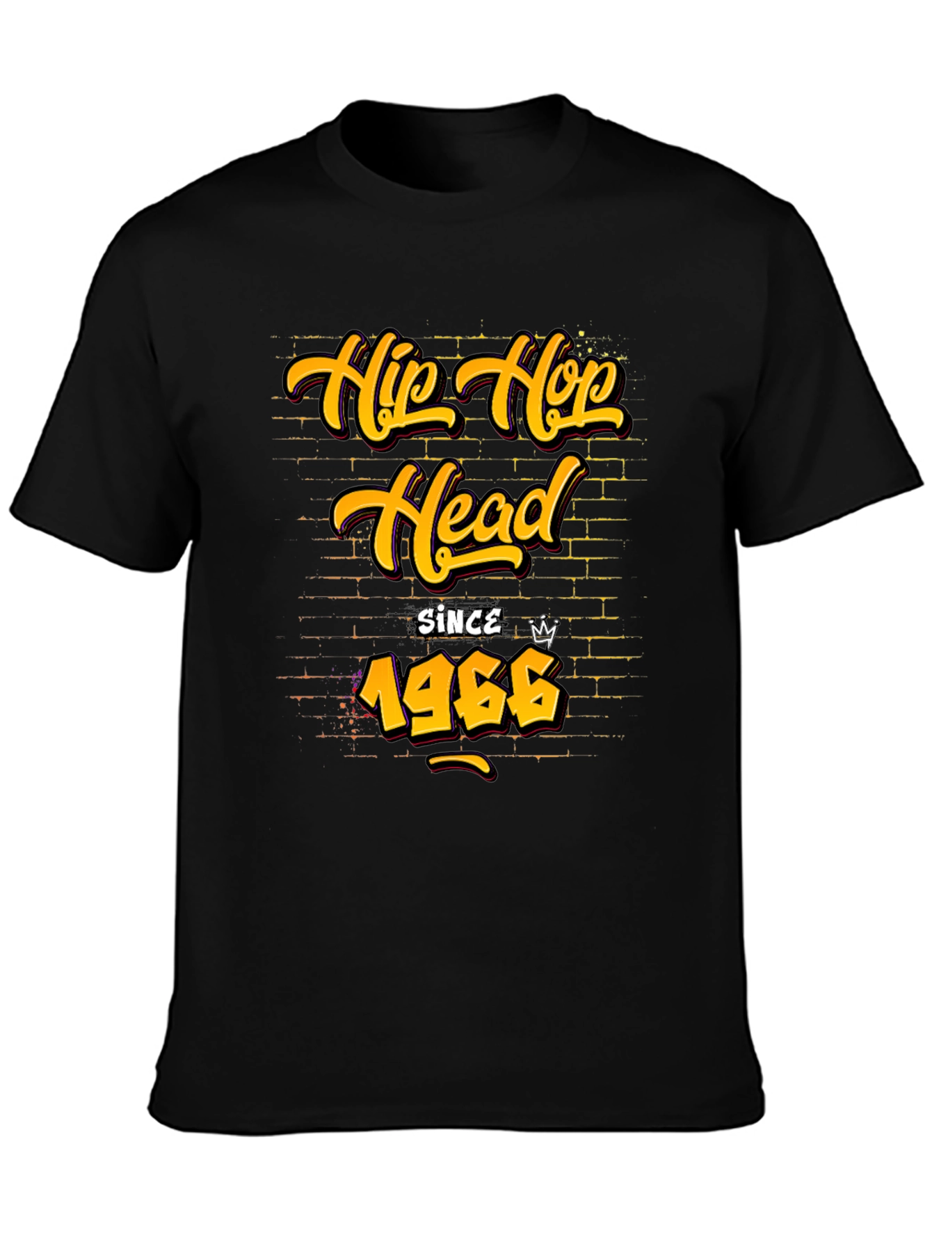 Hip Hop Head Since 1966 Black T-Shirt