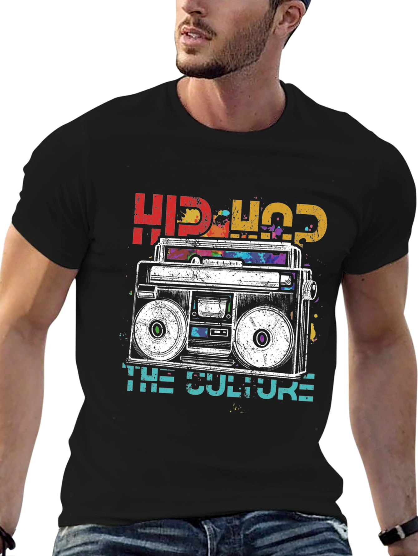 Hip-Hop Boombox Graphic T-Shirt