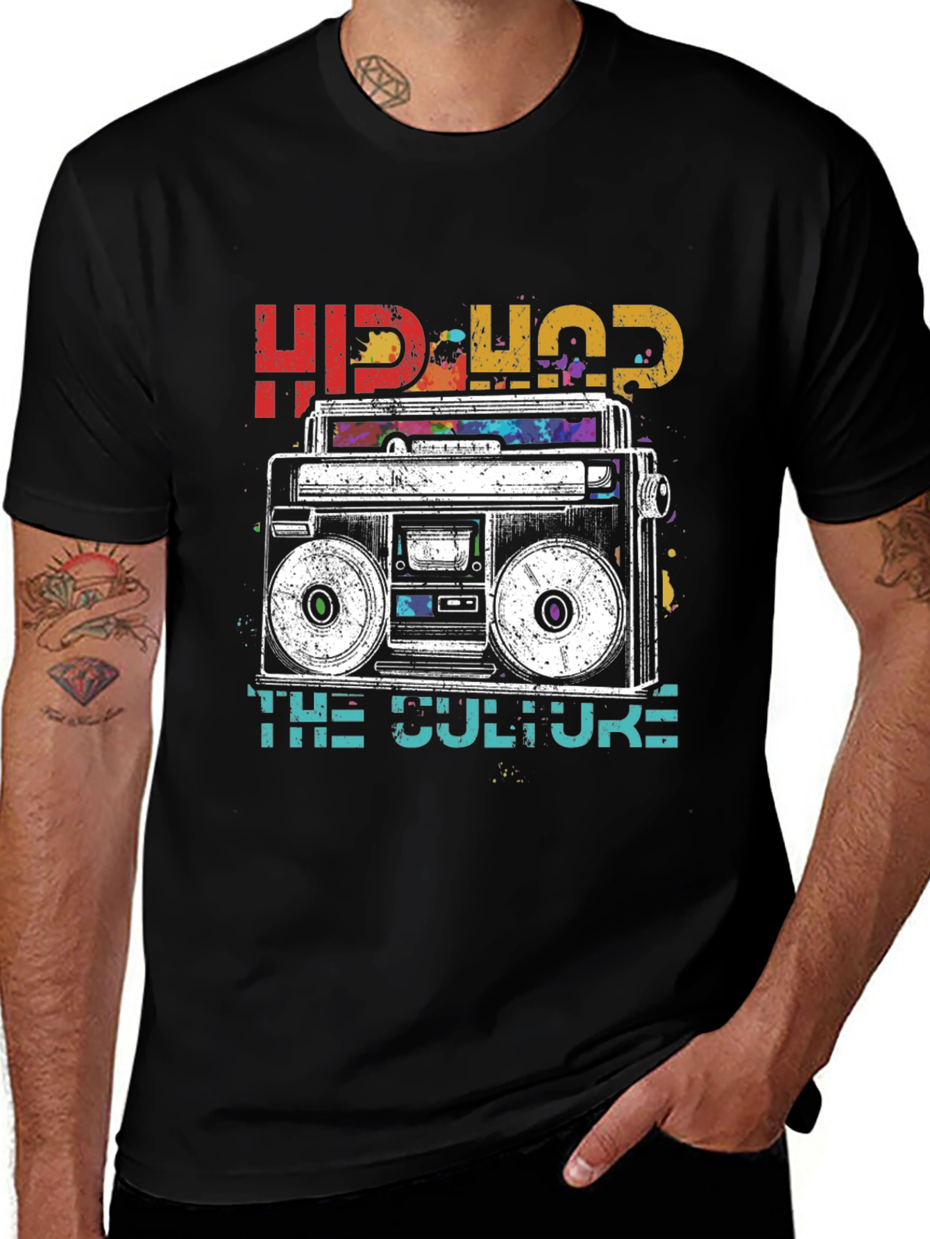 Hip-Hop Boombox Graphic T-Shirt