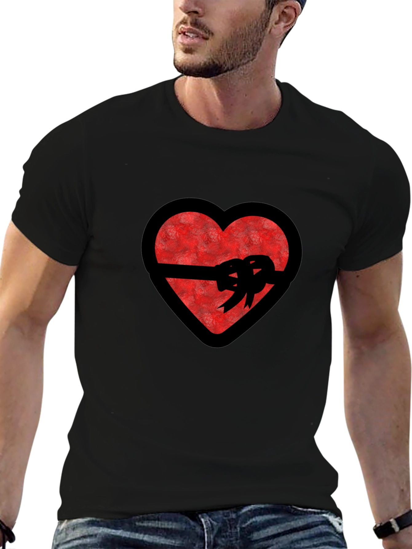Heart with Ribbon Graphic T-Shirt