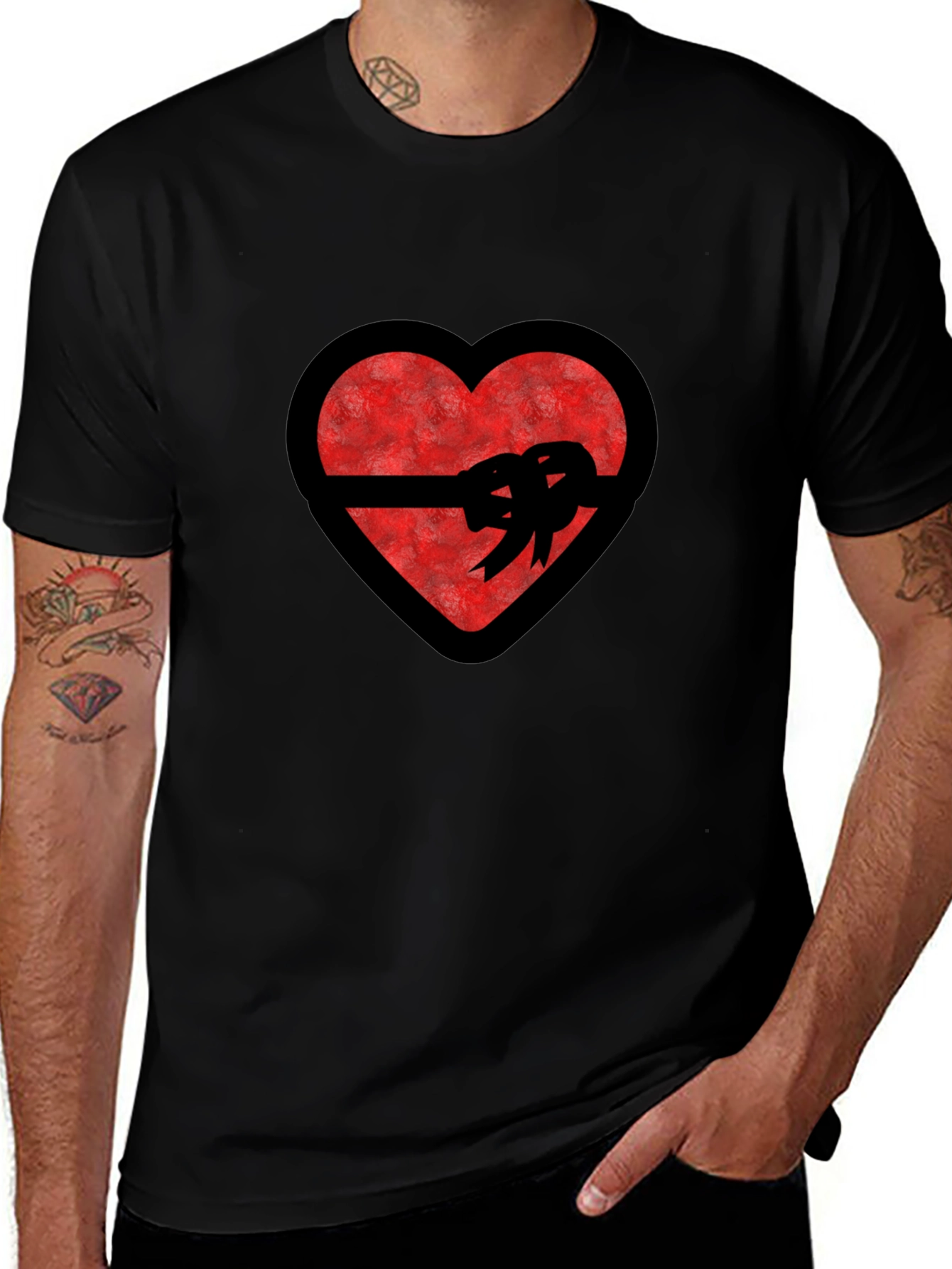 Heart with Ribbon Graphic T-Shirt