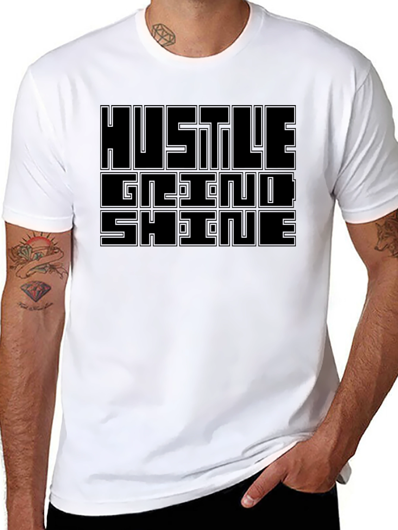 Hustle Grind Shine Graphic Tee
