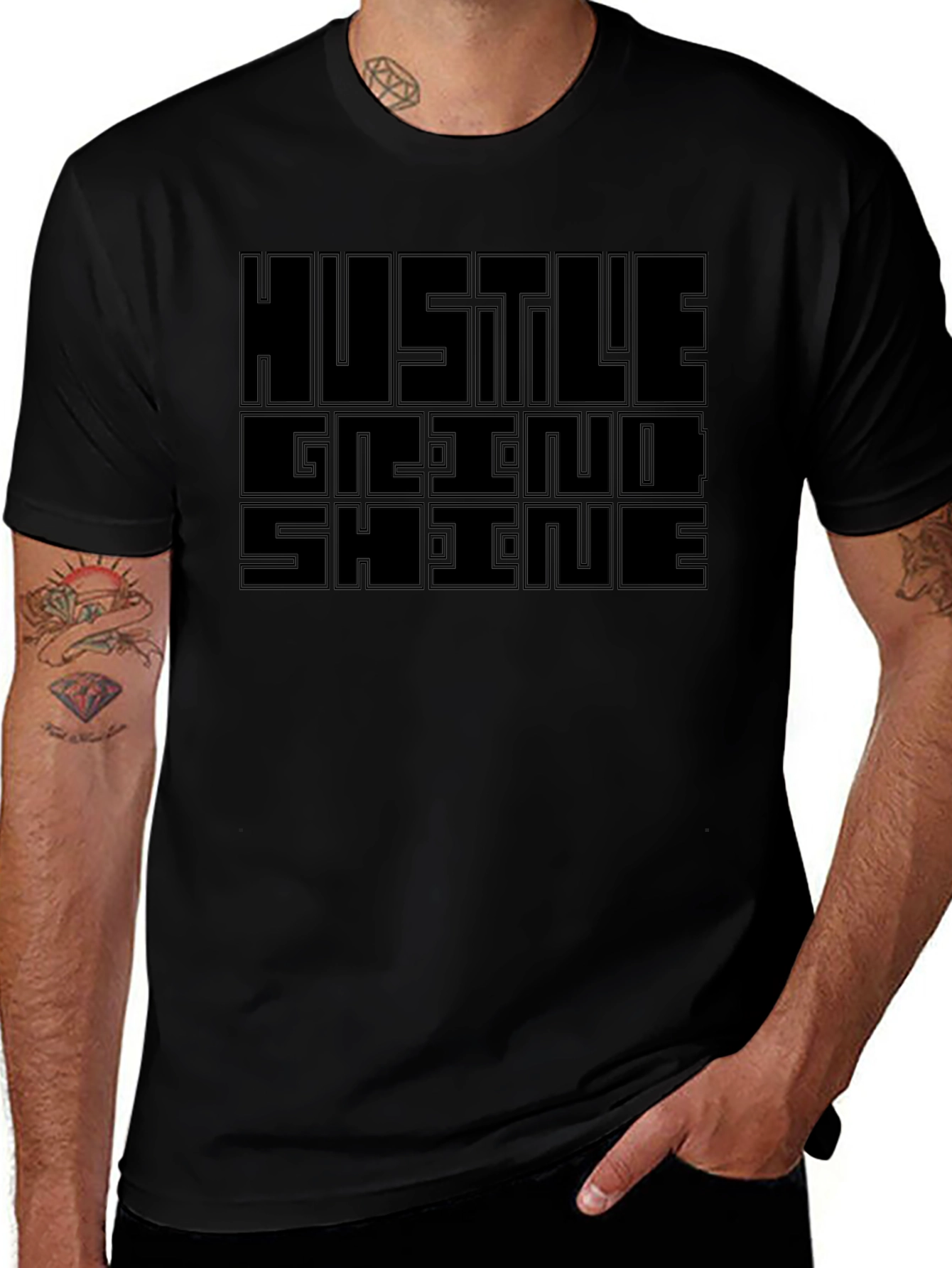 Hustle Grind Shine Graphic Tee