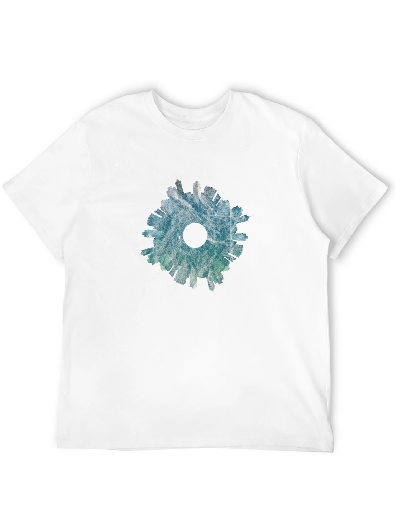 Abstract Cityscape Graphic Tee - Black