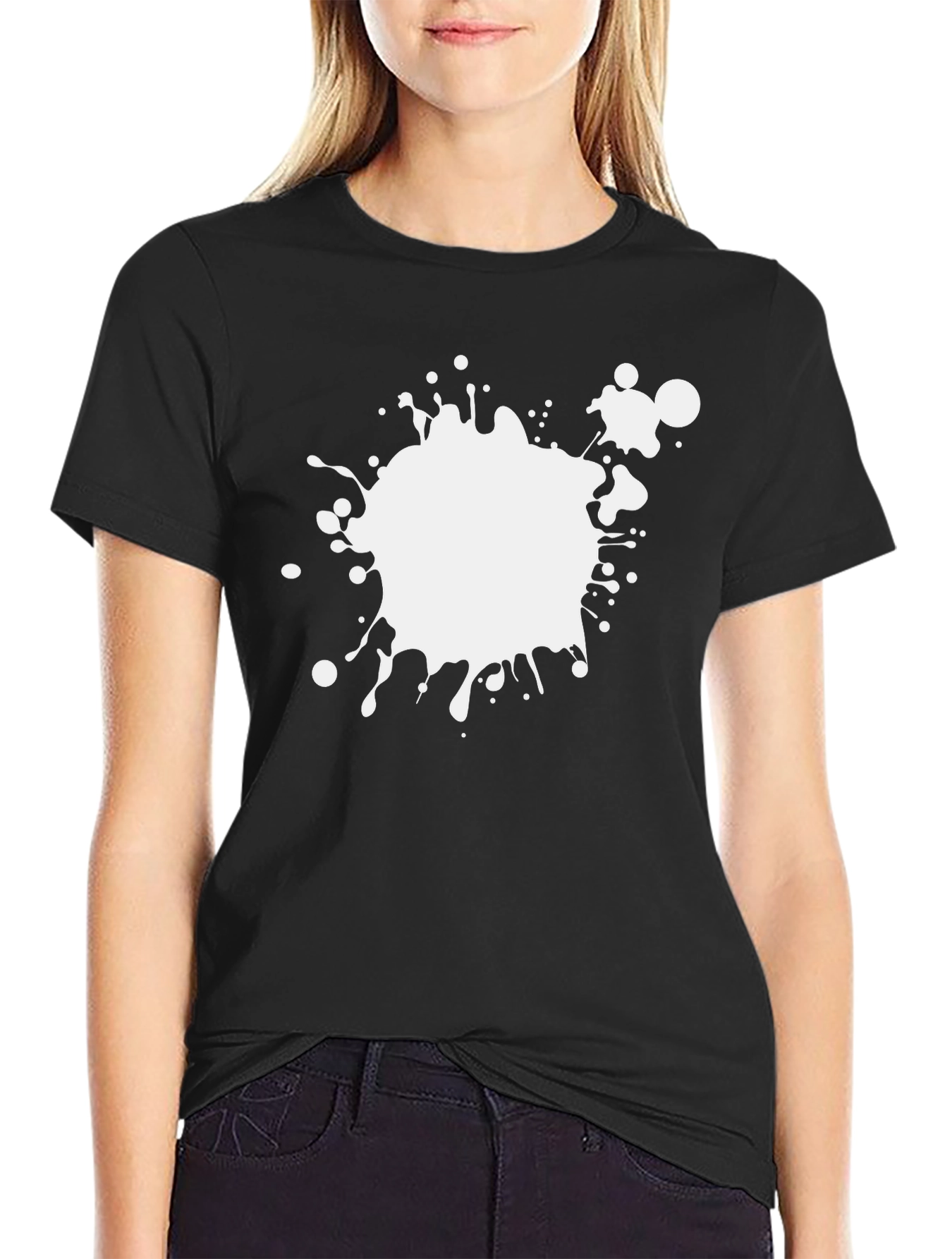 Abstract Splatter Tee - Black Graphic T-Shirt