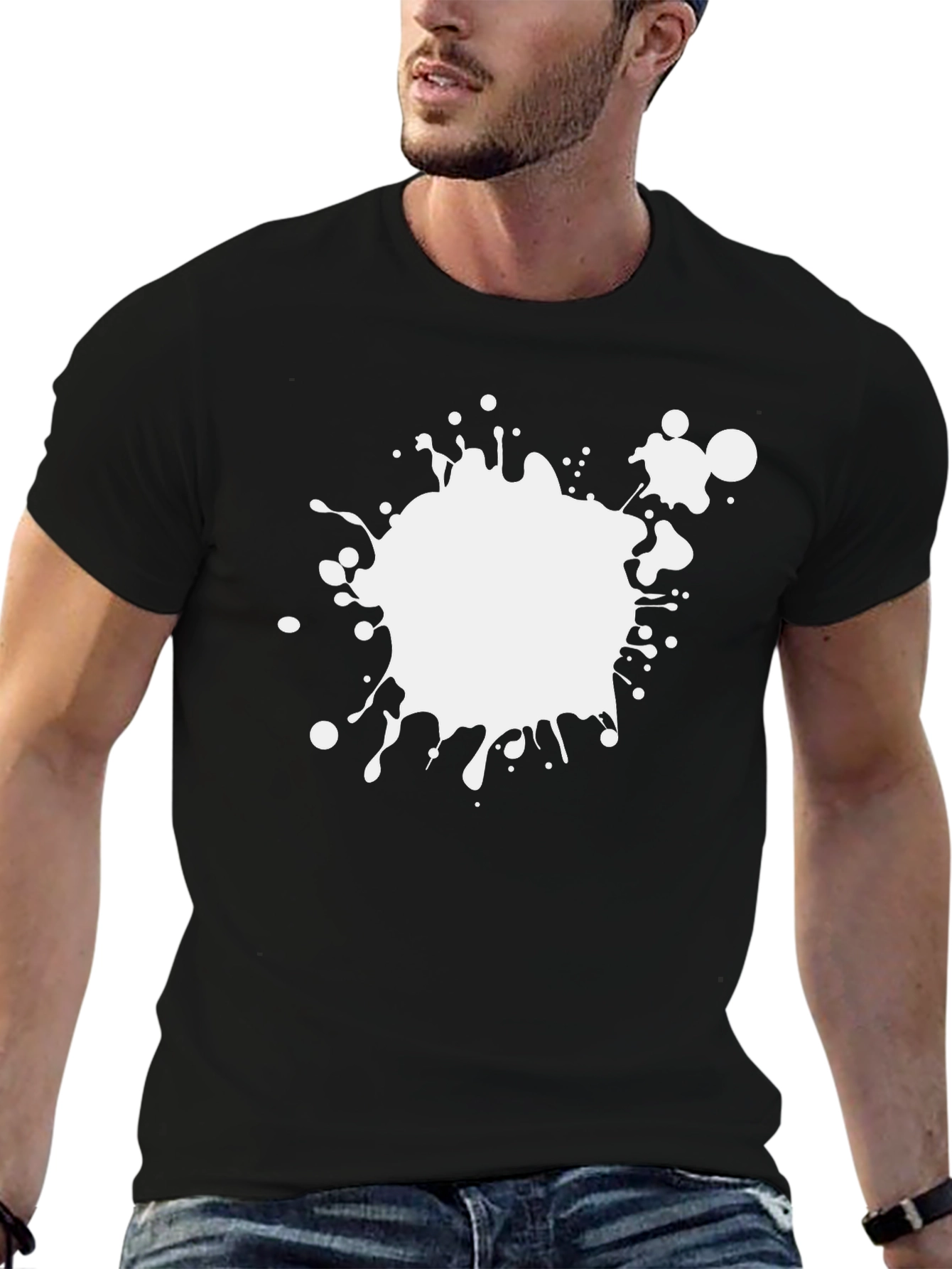 Abstract Splatter Tee - Black Graphic T-Shirt