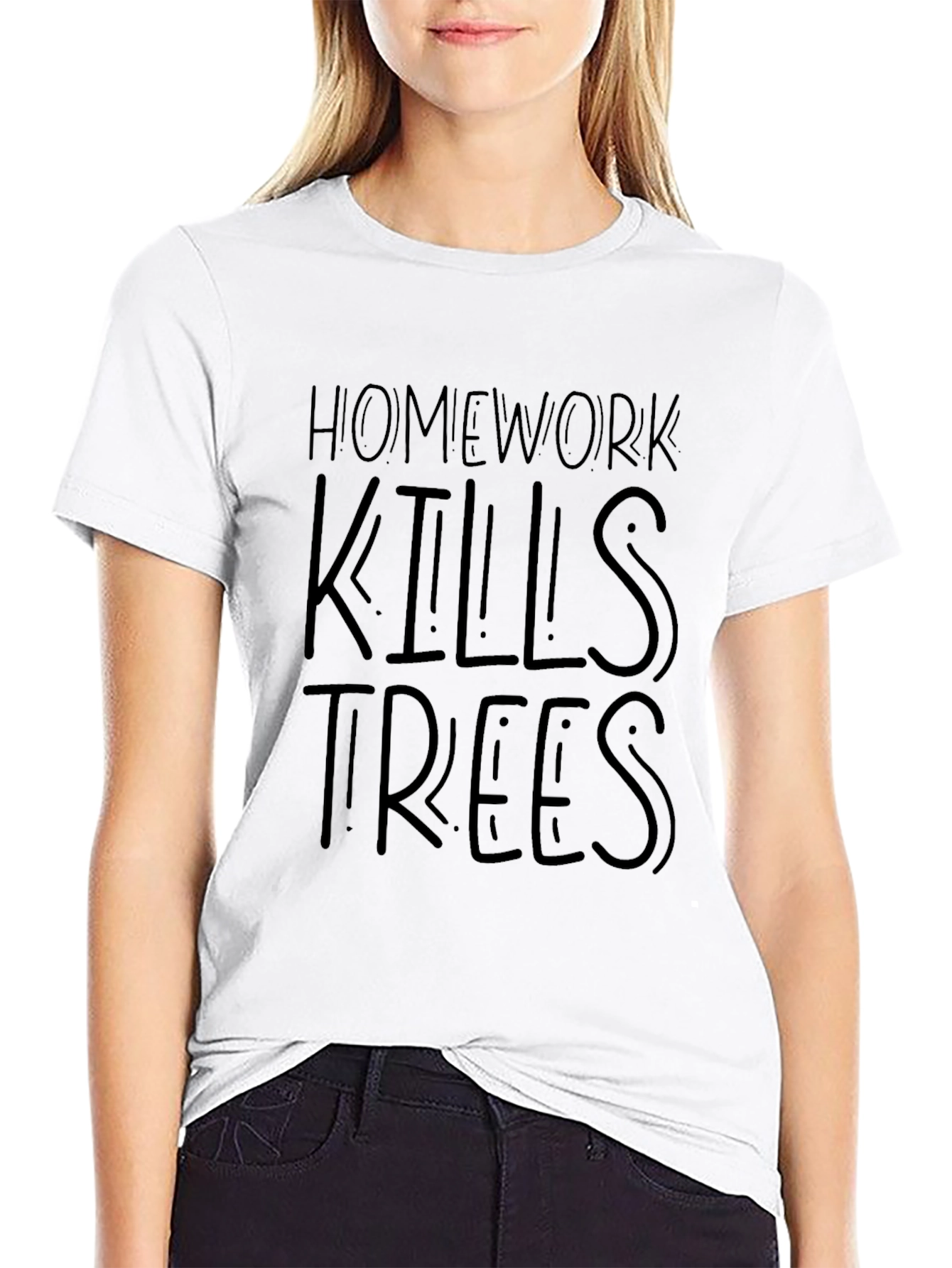 Homework Kills Trees Black T-Shirt
