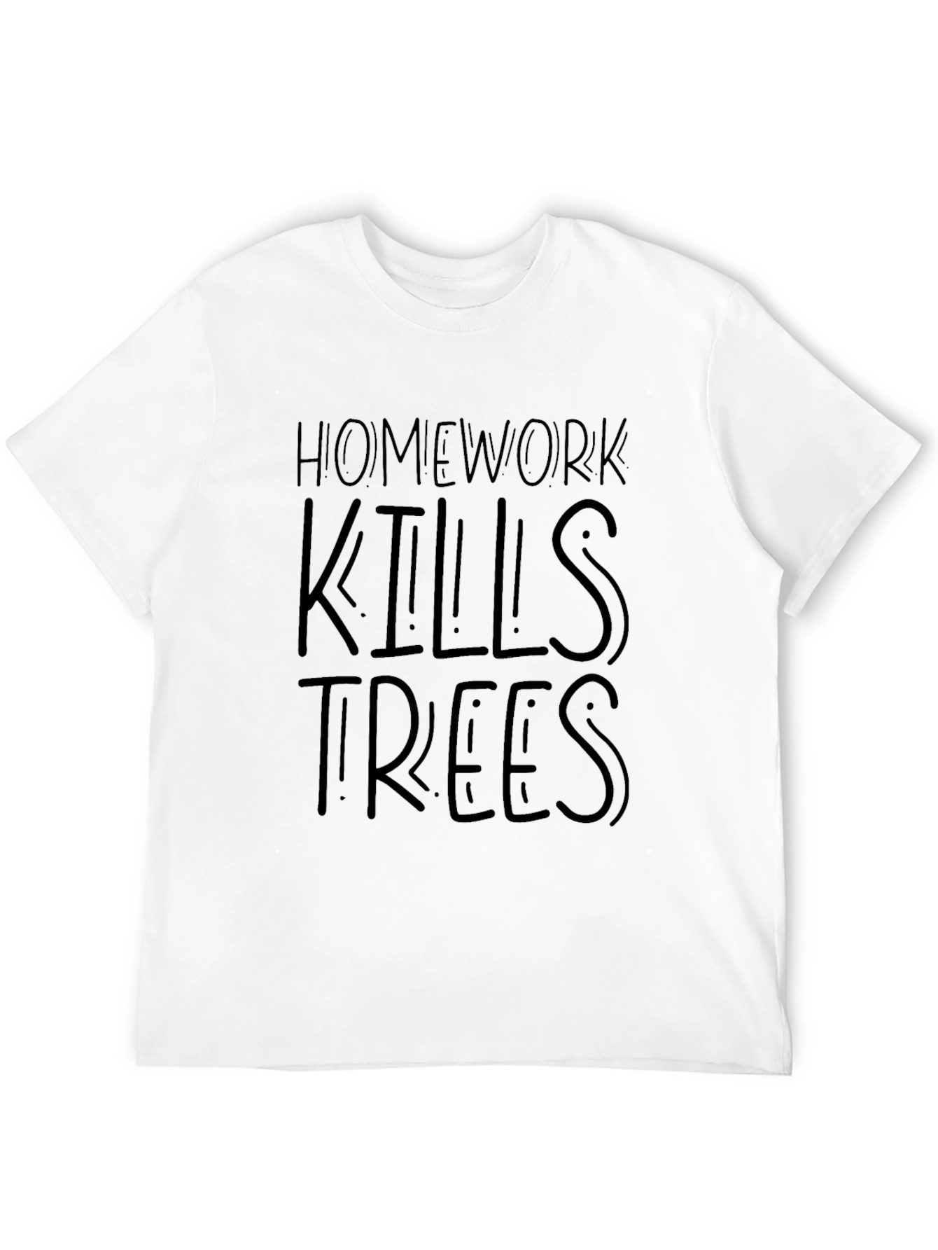 Homework Kills Trees Black T-Shirt