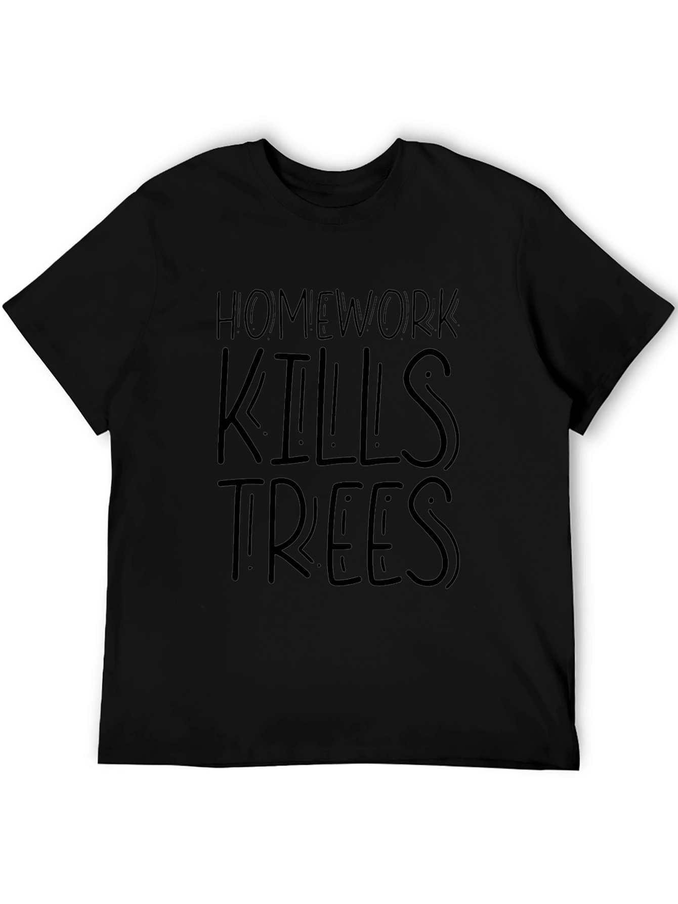 Homework Kills Trees Black T-Shirt