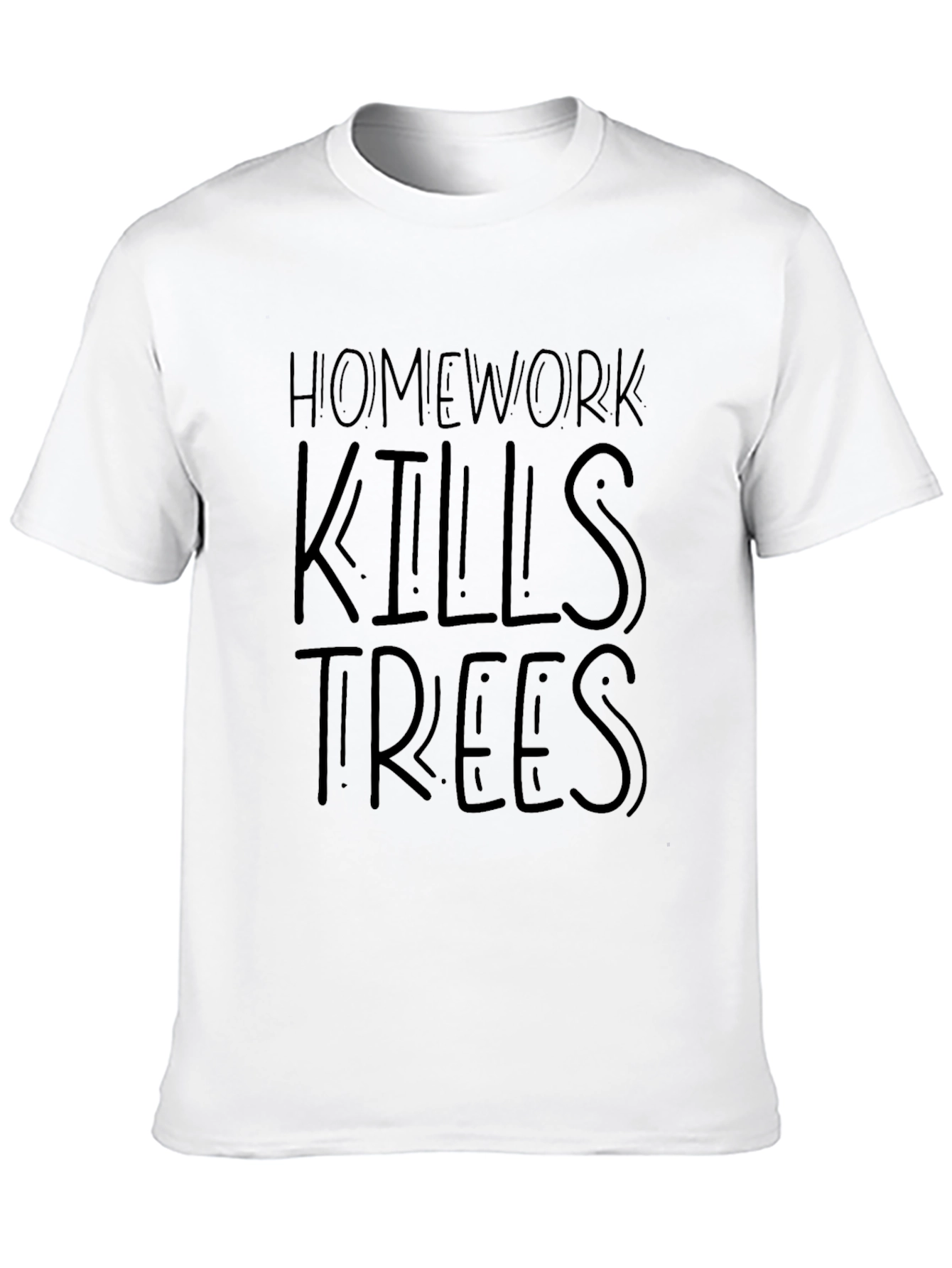 Homework Kills Trees Black T-Shirt