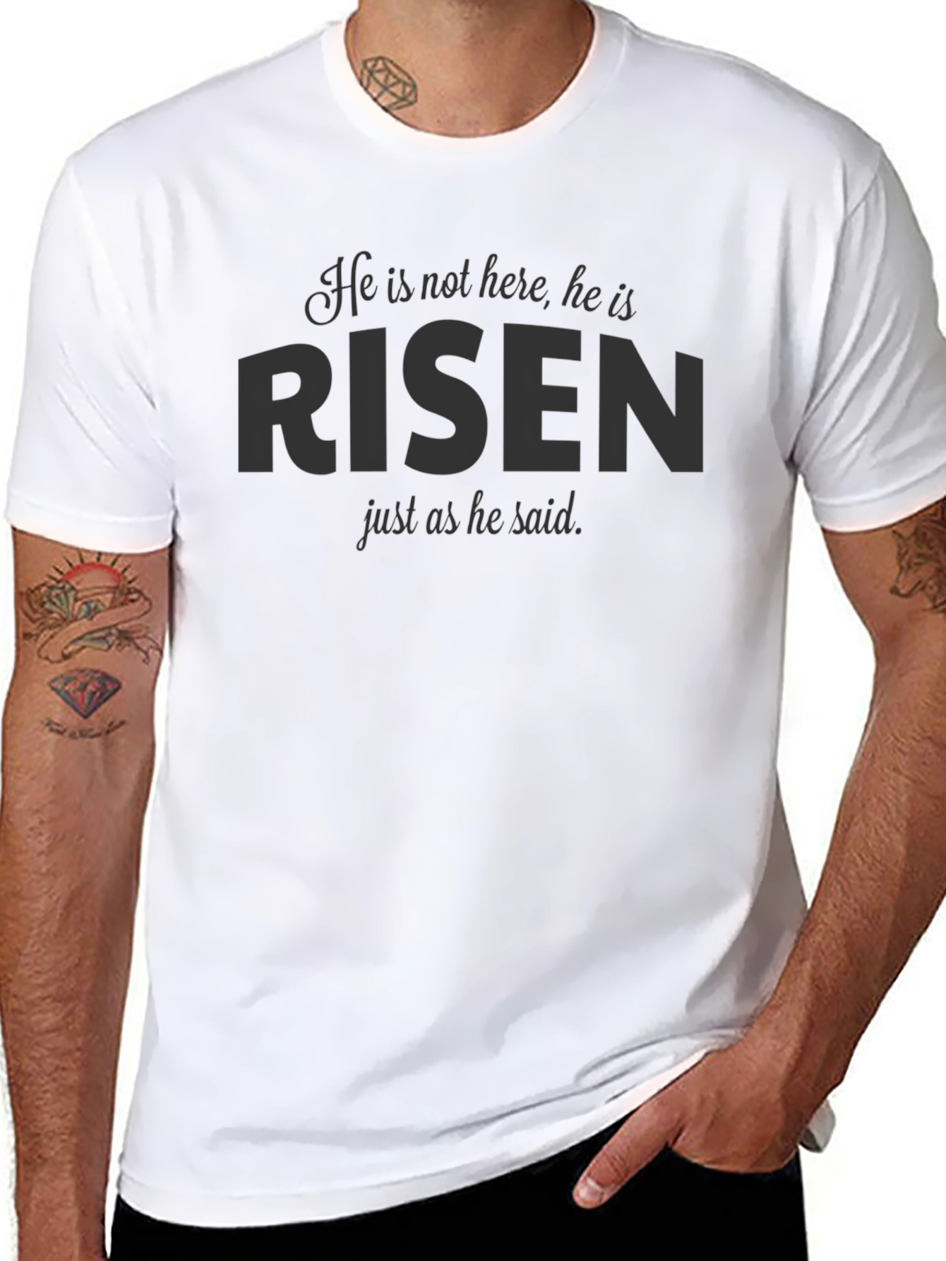 He is Risen Easter T-Shirt - Christian Faith Tee