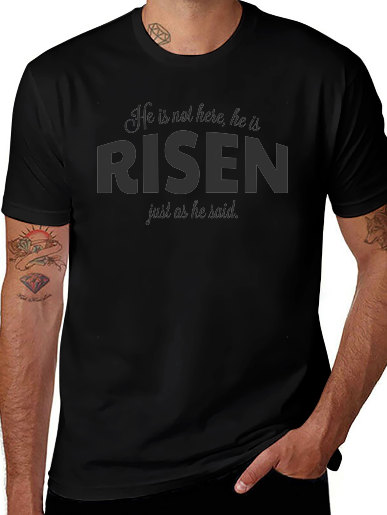 He is Risen Easter T-Shirt - Christian Faith Tee