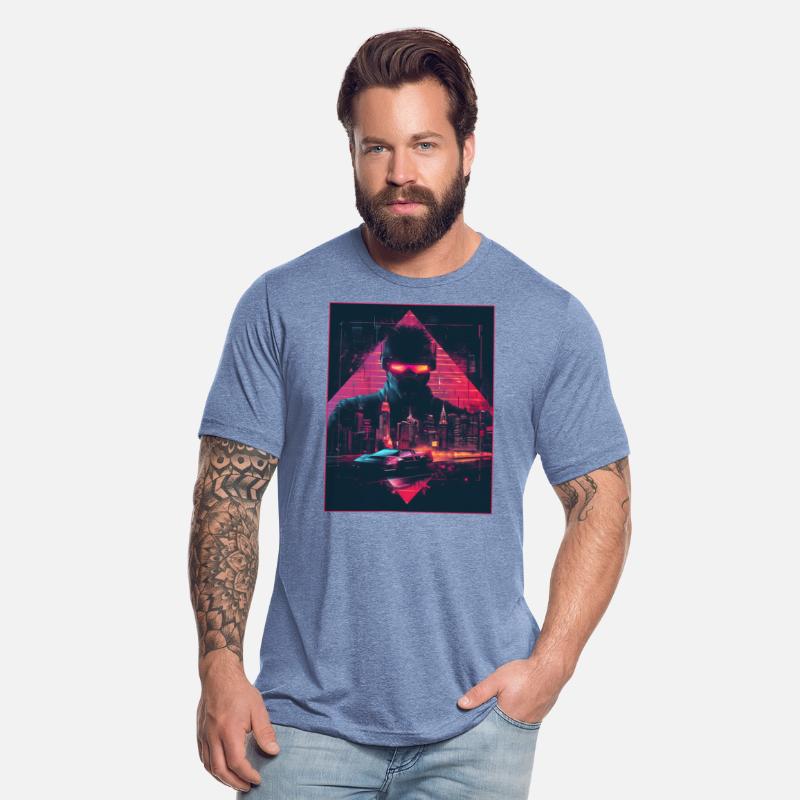 Vaporwave Man Retro Car City Synthwave 90s