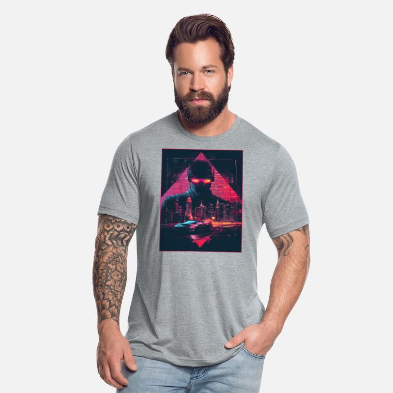 Vaporwave Man Retro Car City Synthwave 90s