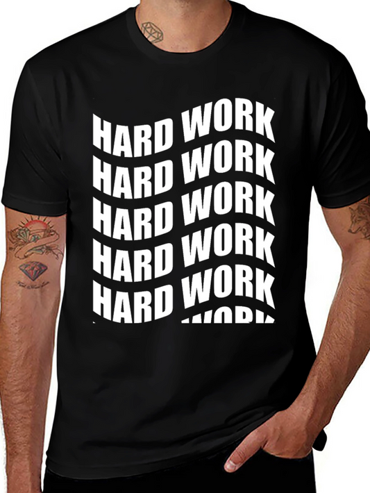 Hard Work Graphic Print Black T-Shirt