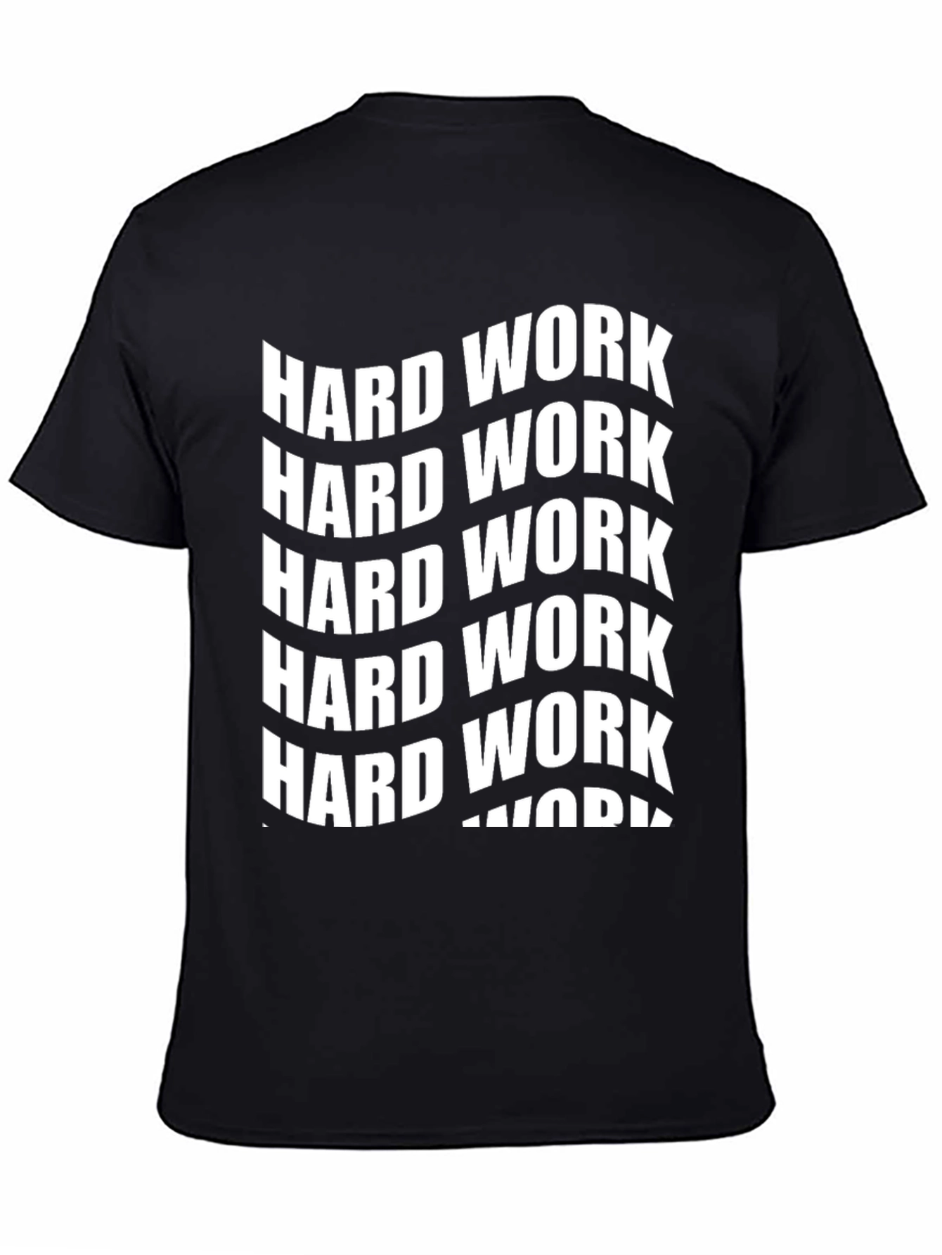 Hard Work Graphic Print Black T-Shirt