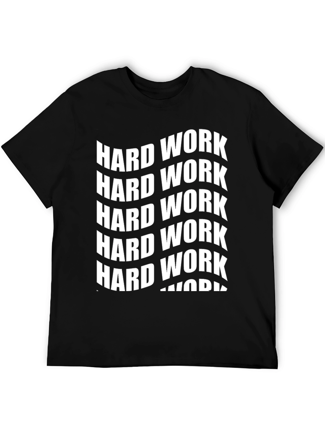 Hard Work Graphic Print Black T-Shirt