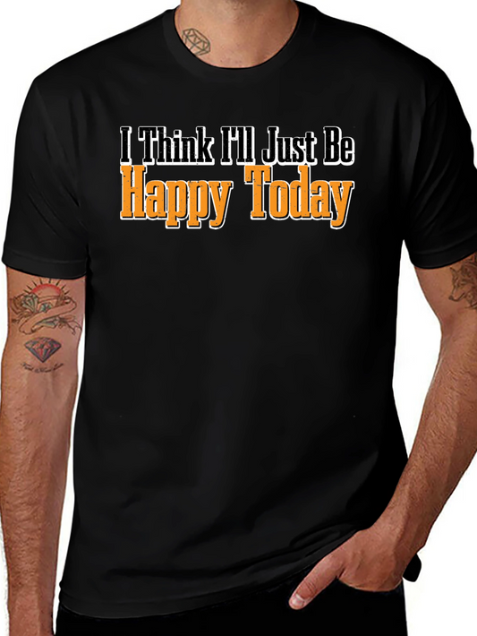 Happy Today Graphic Tee - Black