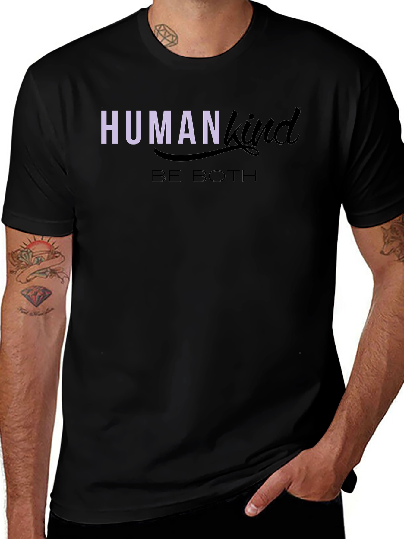 Human Kind Be Both Graphic Tee - Black