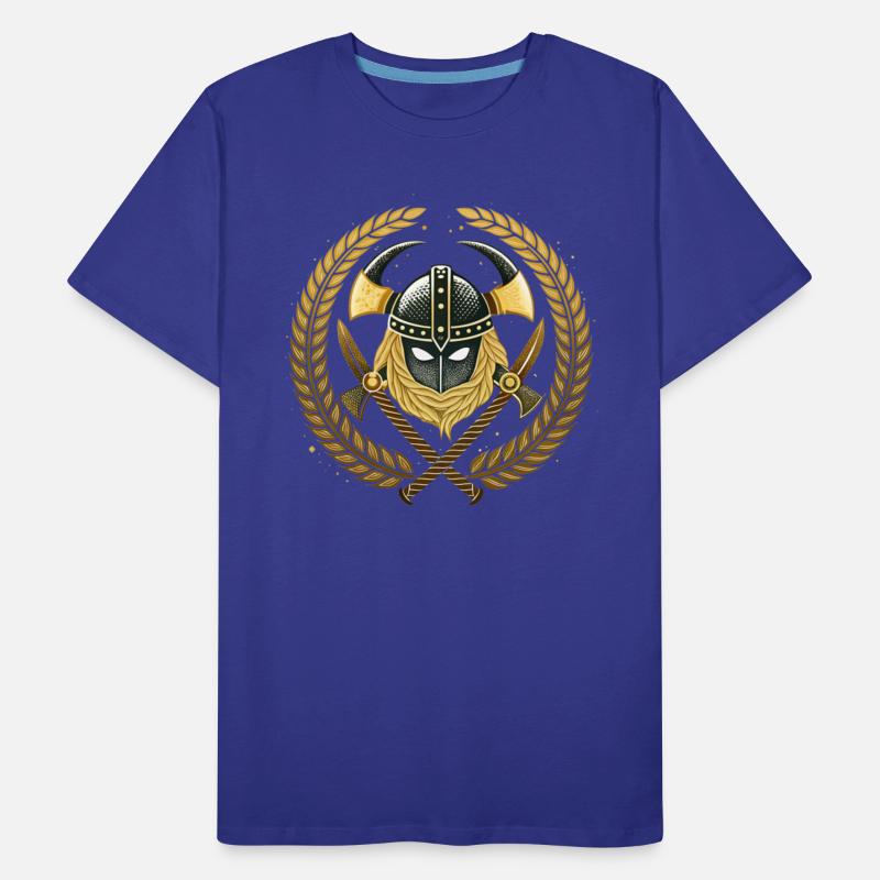 "Viking helmet, crossed Viking axes."