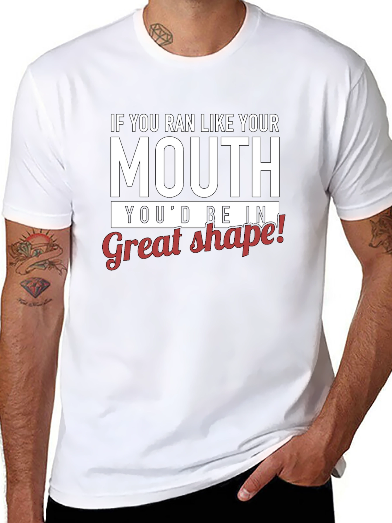 Humorous Run Like Your Mouth Graphic T-Shirt