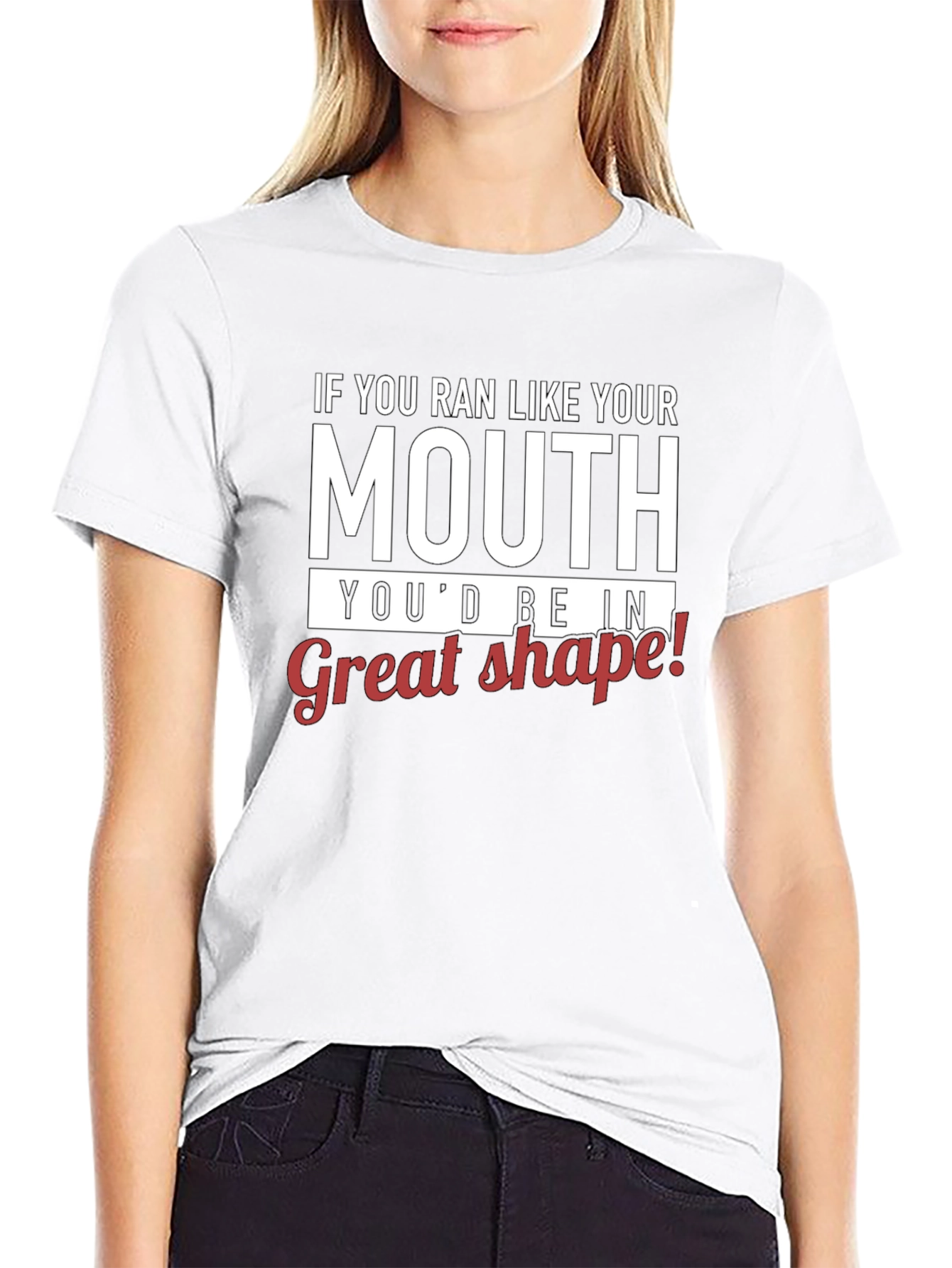 Humorous Run Like Your Mouth Graphic T-Shirt