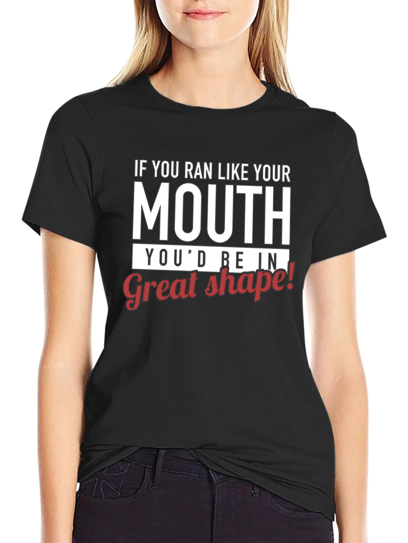 Humorous Run Like Your Mouth Graphic T-Shirt