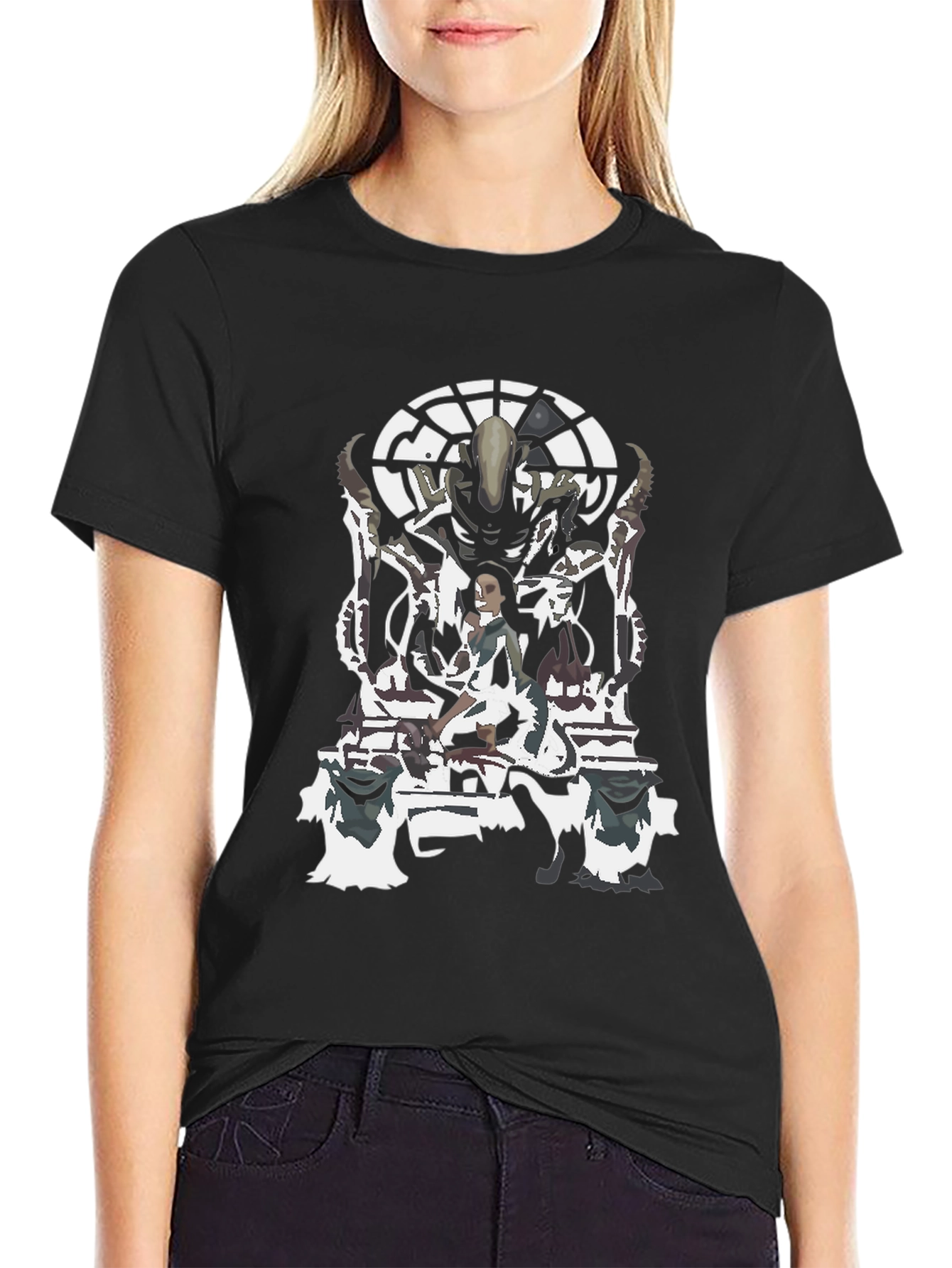 Alien Queen Graphic Tee - Sci-Fi Style Shirt