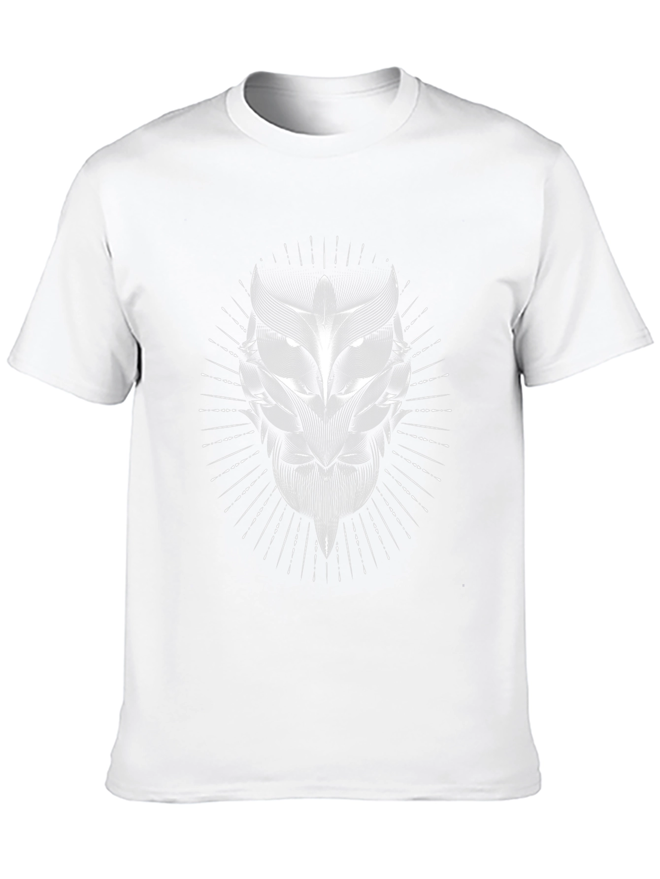 Abstract Owl Graphic Print Black T-Shirt