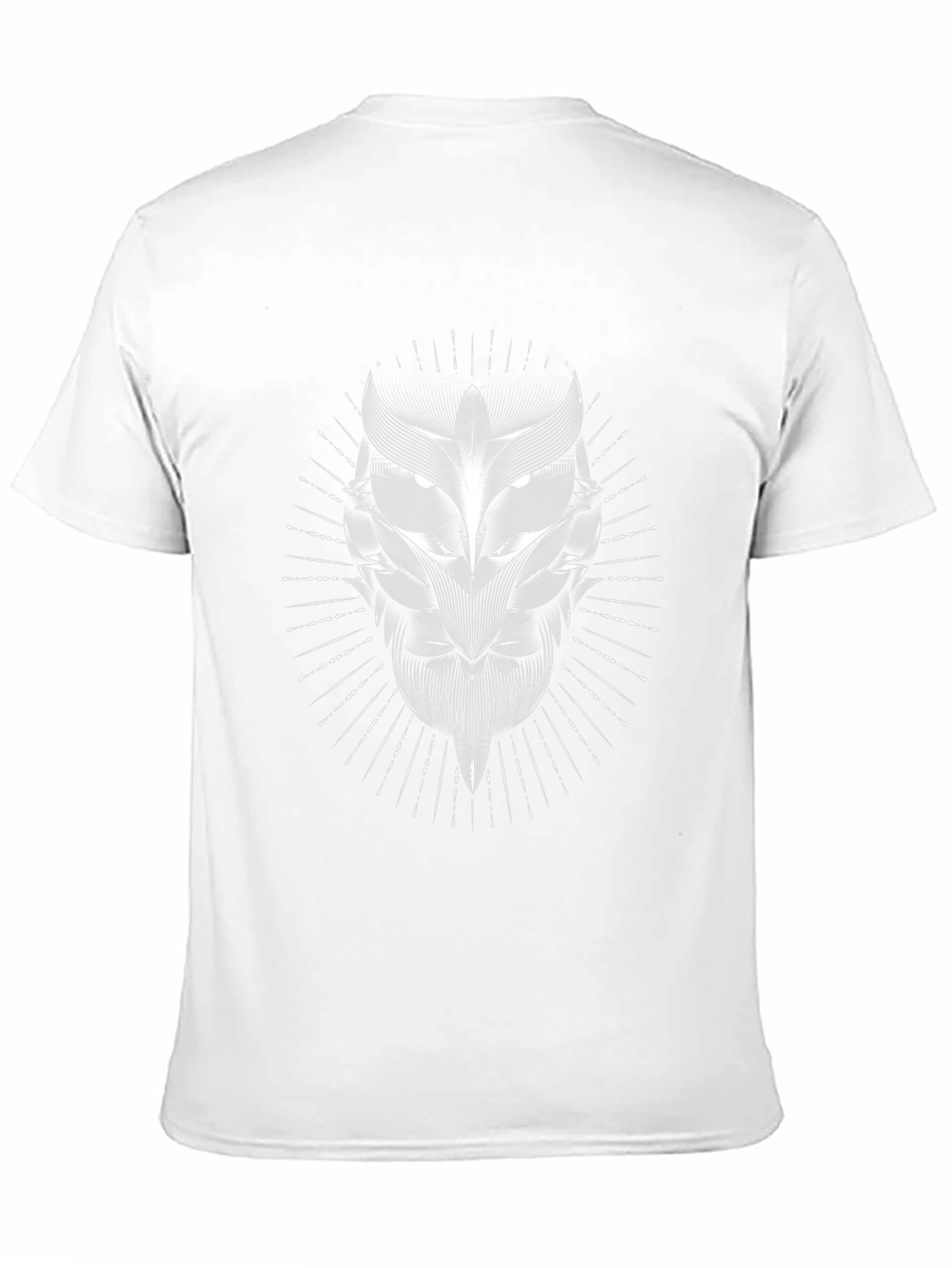 Abstract Owl Graphic Print Black T-Shirt