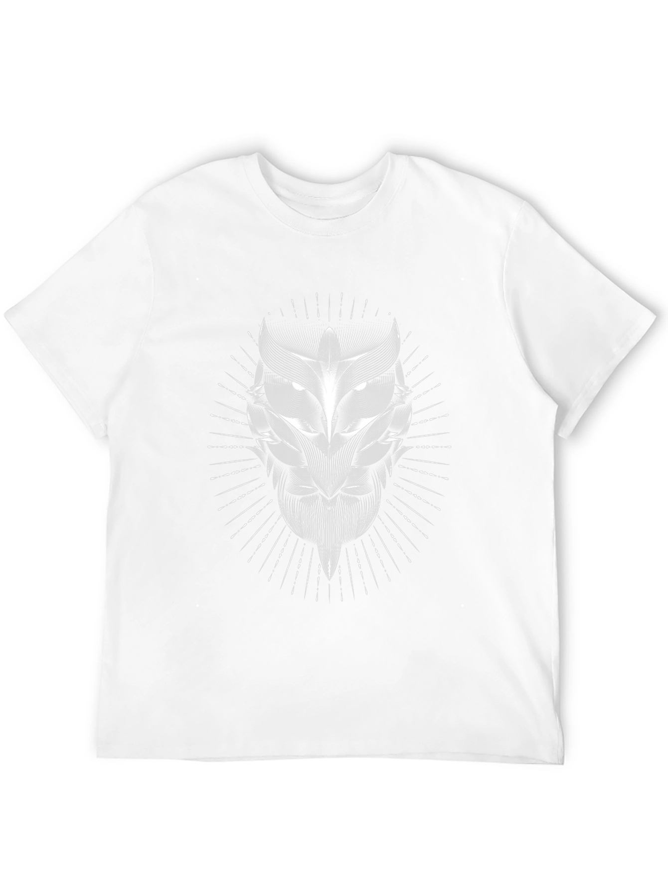 Abstract Owl Graphic Print Black T-Shirt