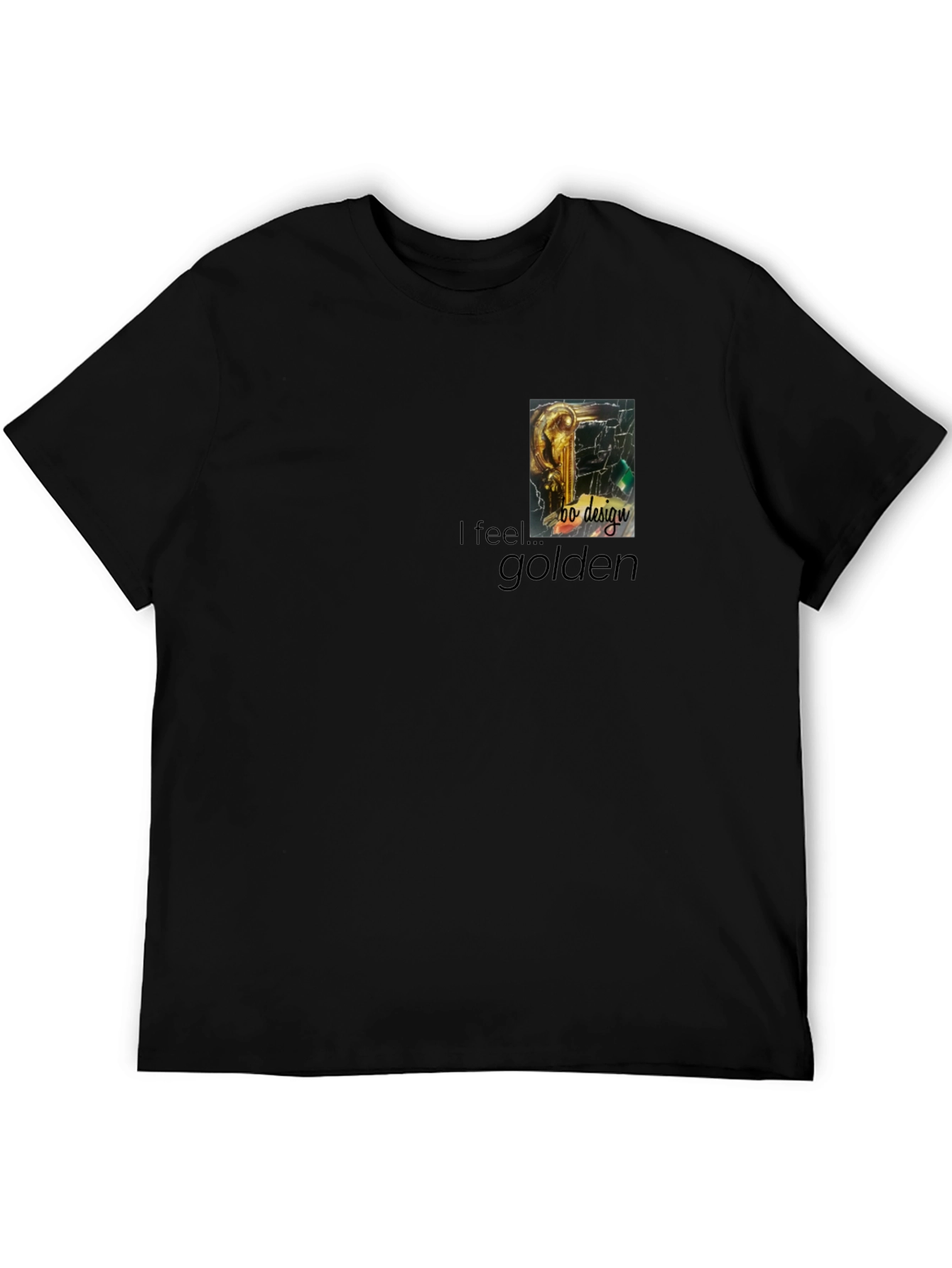 I Feel Golden Graphic Black T-Shirt