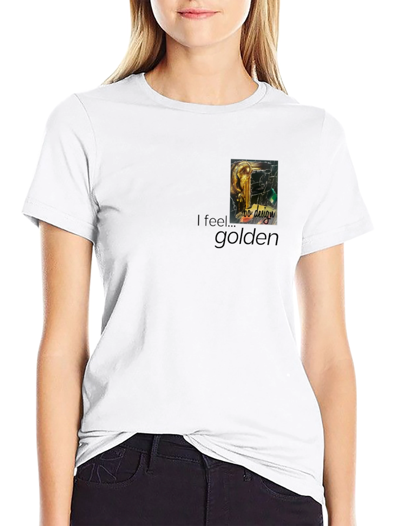 I Feel Golden Graphic Black T-Shirt