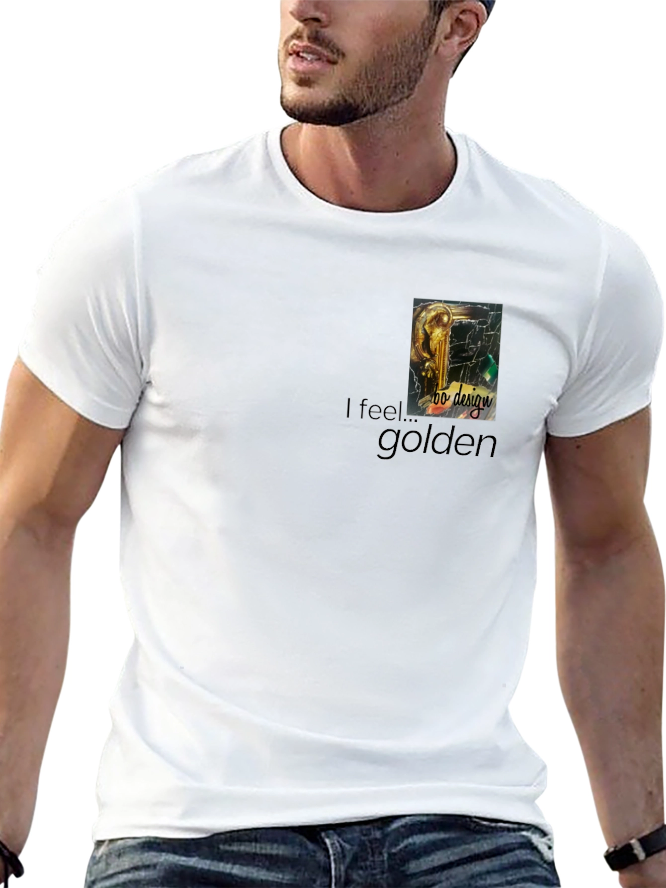 I Feel Golden Graphic Black T-Shirt