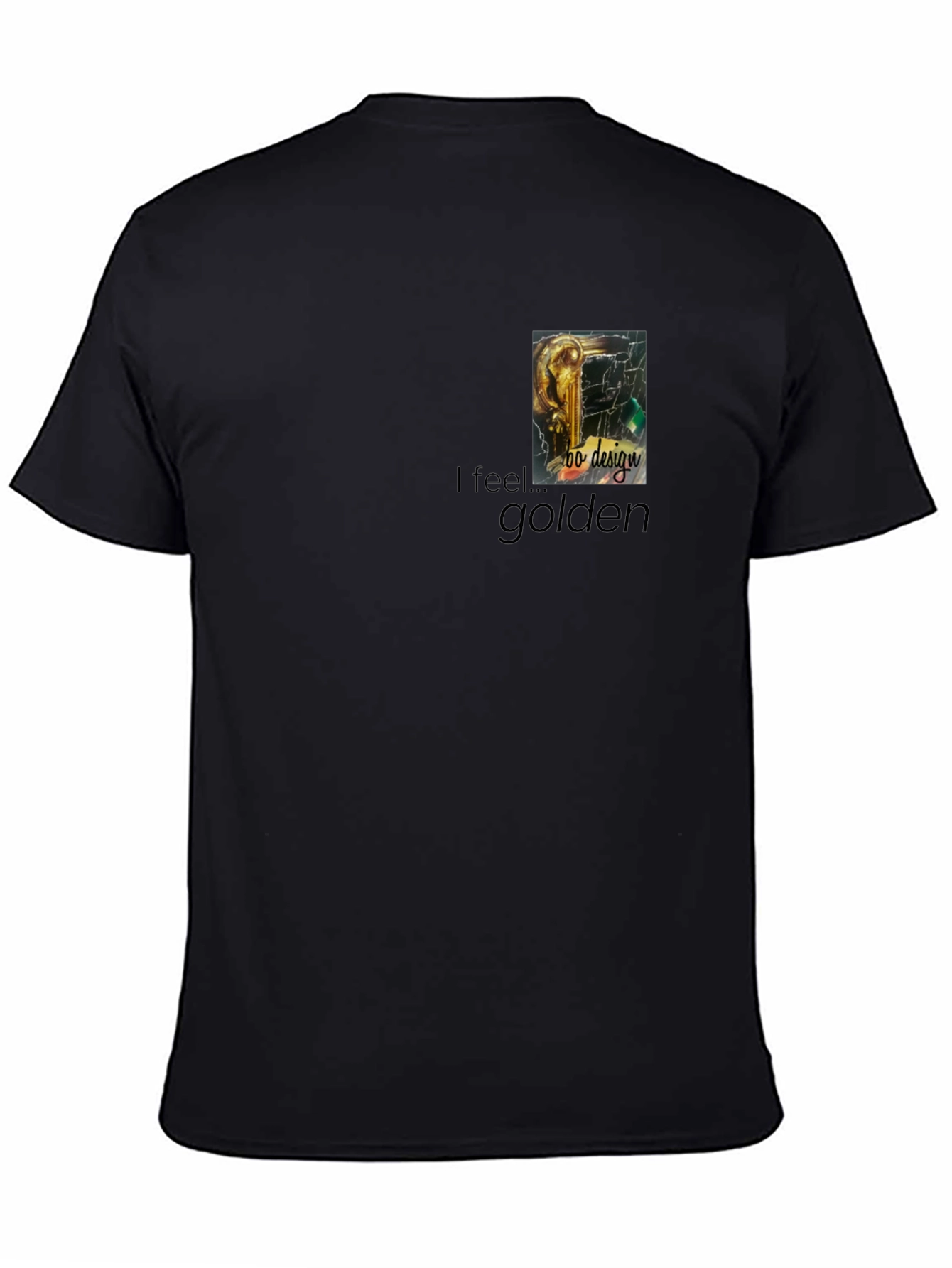 I Feel Golden Graphic Black T-Shirt