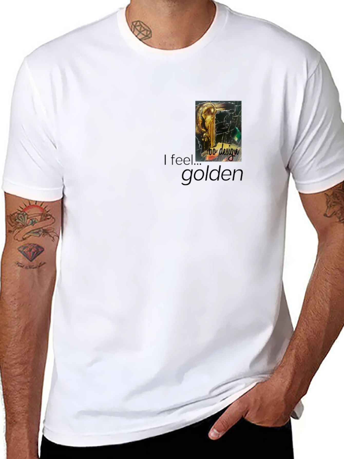 I Feel Golden Graphic Black T-Shirt