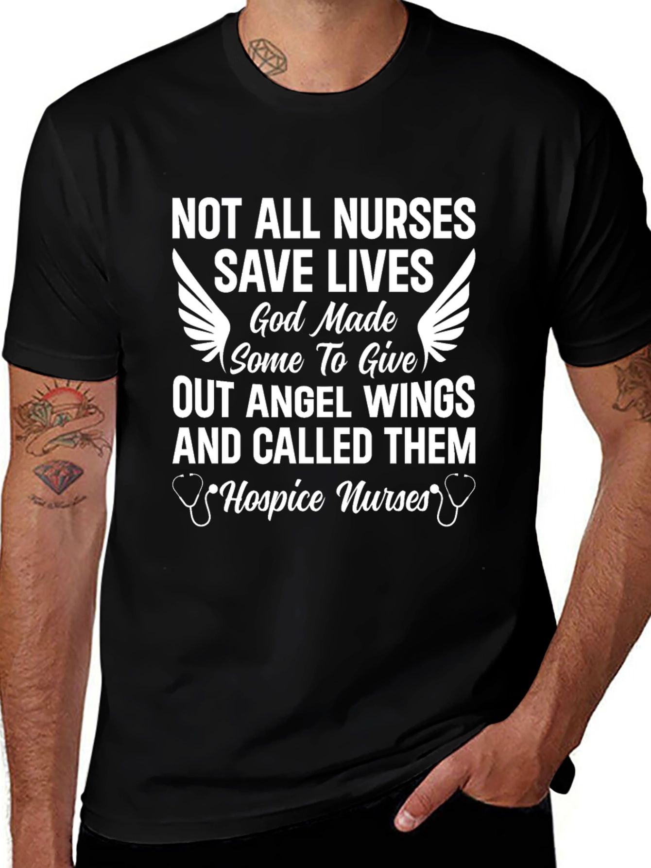 Hospice Nurse Angel Wings T-Shirt