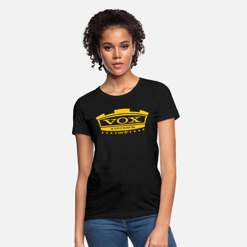 Vox Amplification Guitar Gold Tone Tee Womens Mens