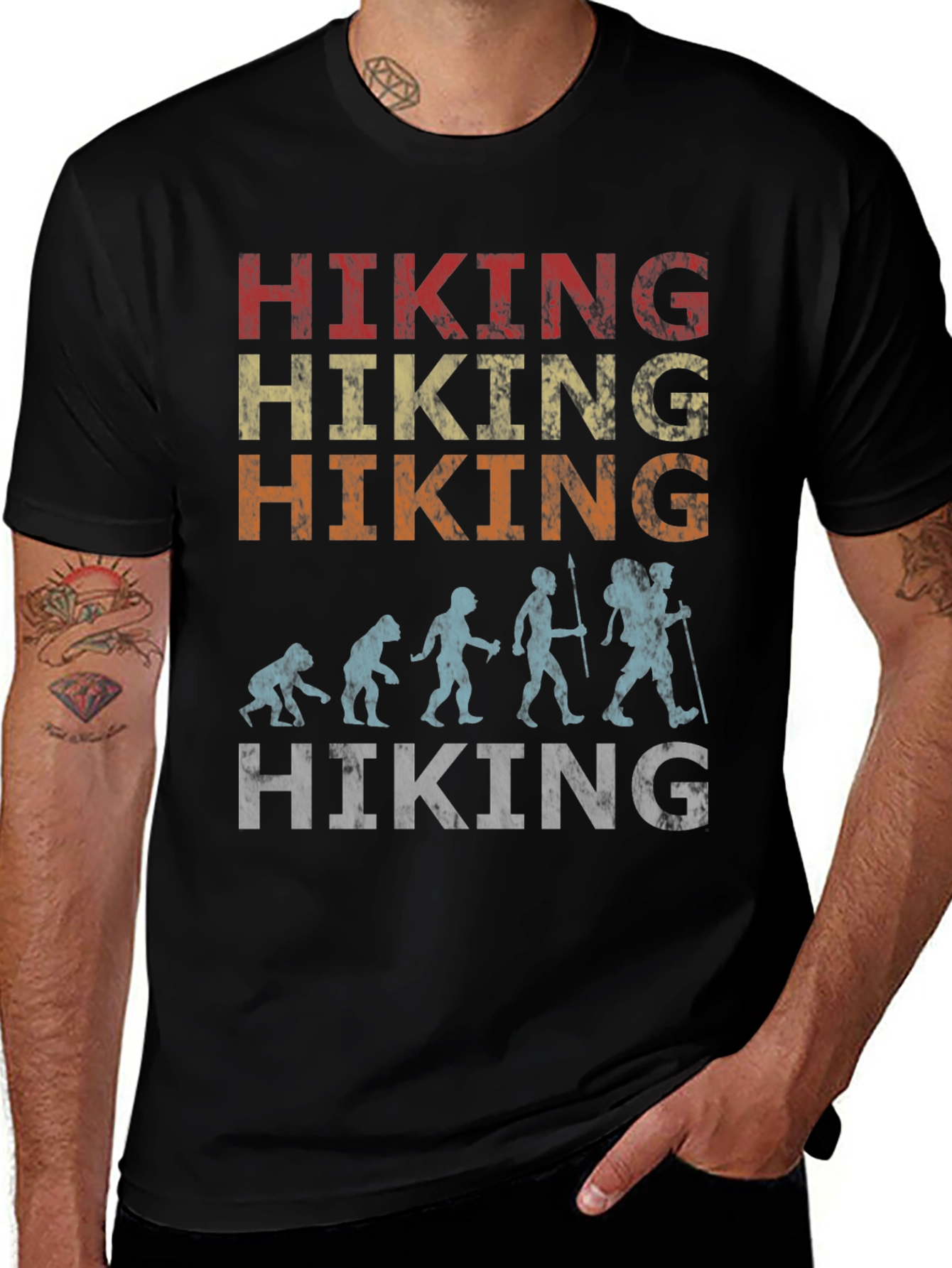 Hiking Evolution Graphic Tee - Nature Adventure Shirt