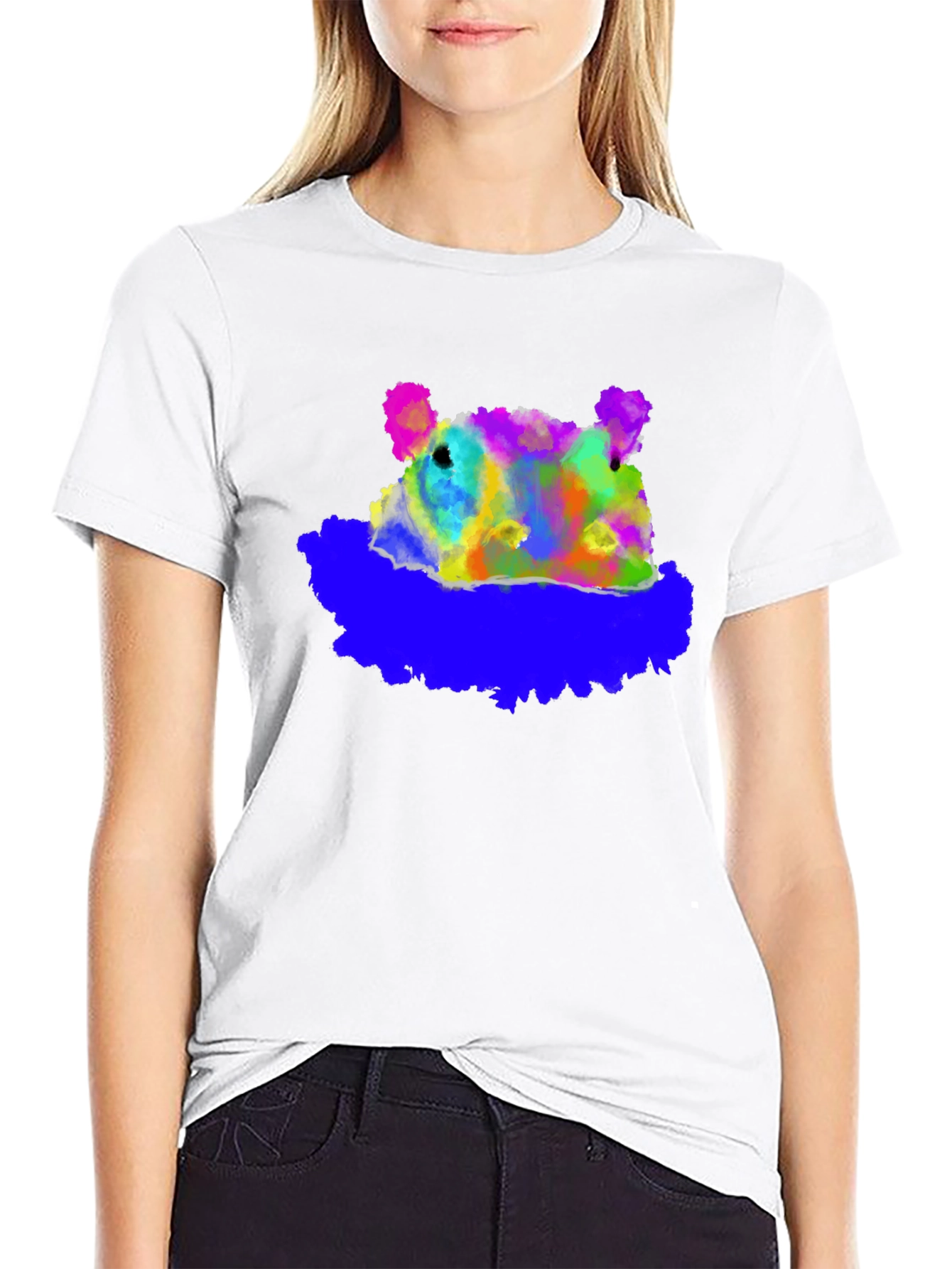 Abstract Bear Graphic T-Shirt - Soft Cotton Blend