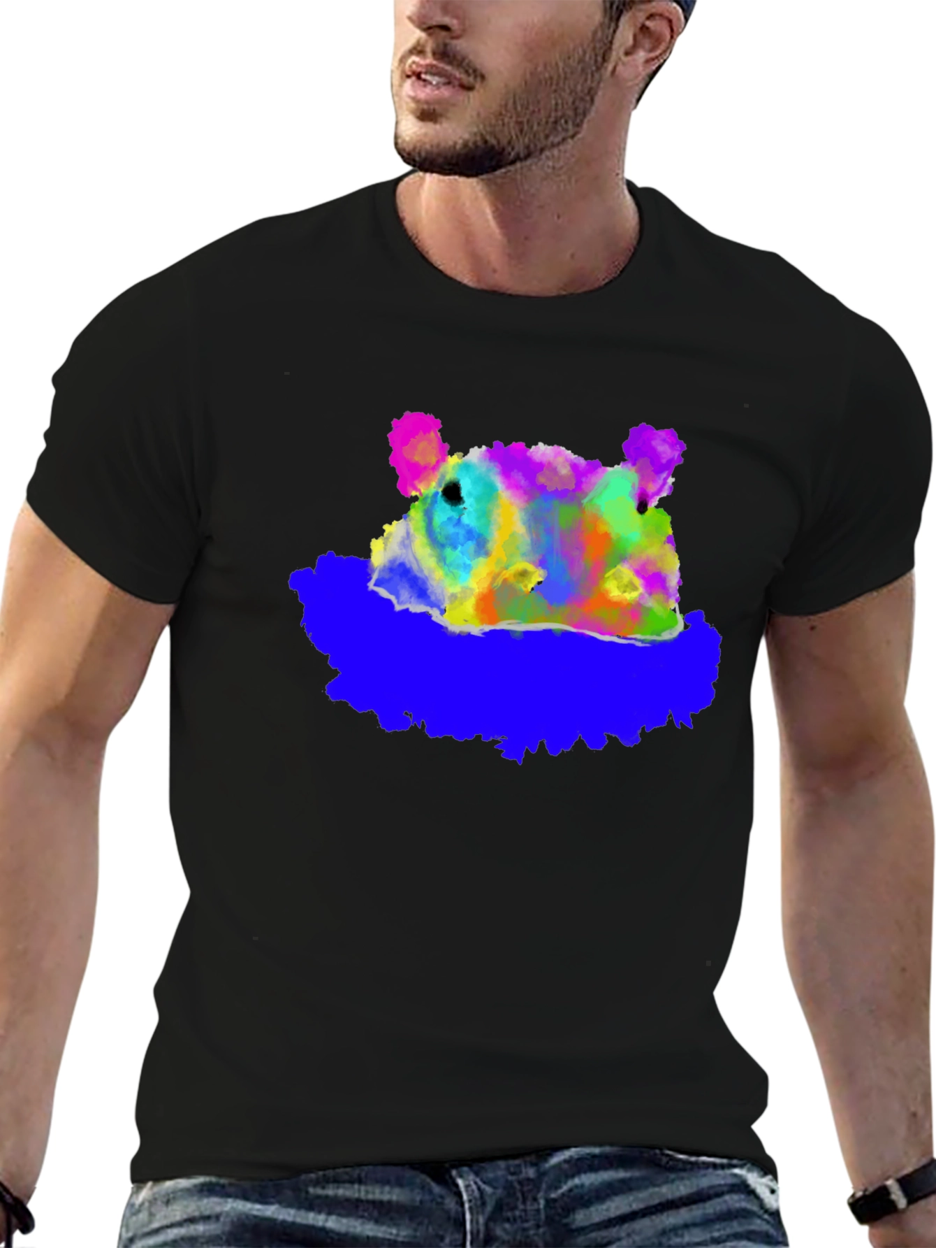 Abstract Bear Graphic T-Shirt - Soft Cotton Blend